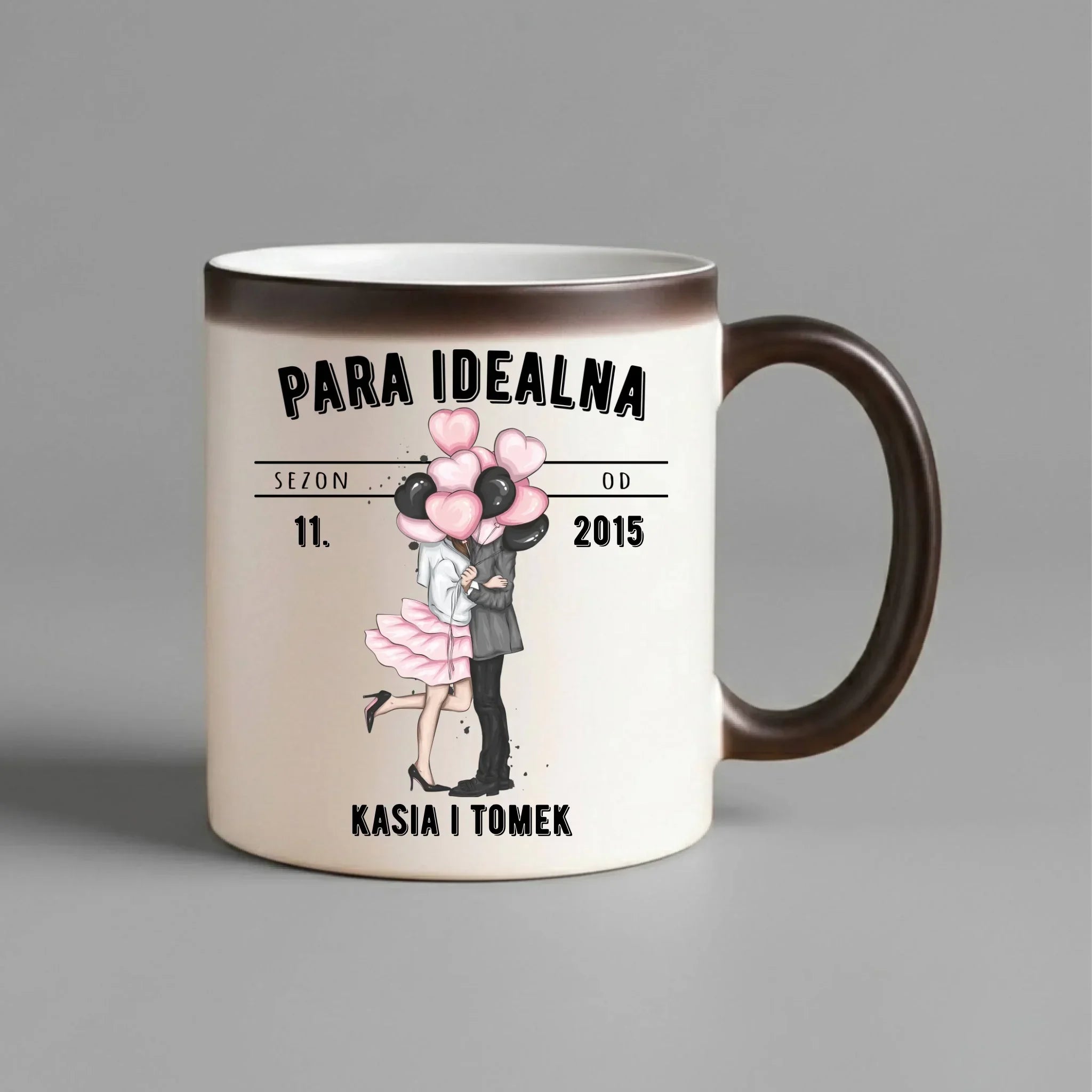 Kubek magiczny dla par na rocznicę - Para idealna - personalizowany W11 - StoryCups.pl