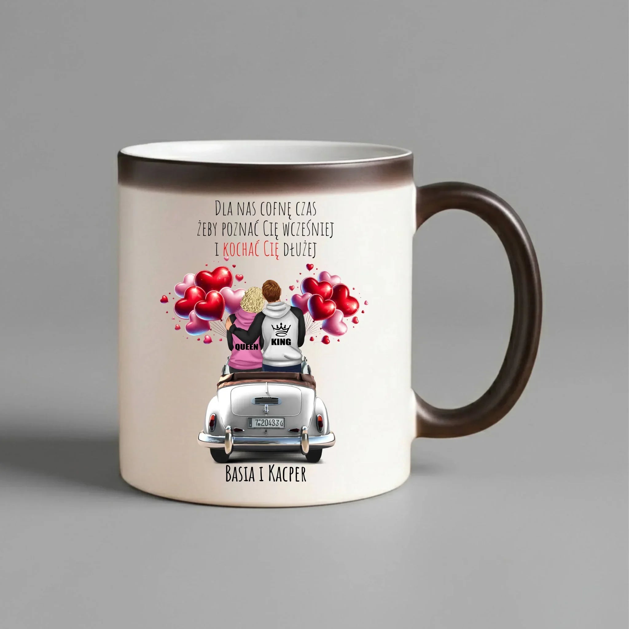 Kubek magiczny dla par - Dla nas cofnę czas - personalizowany W08 - StoryCups.pl