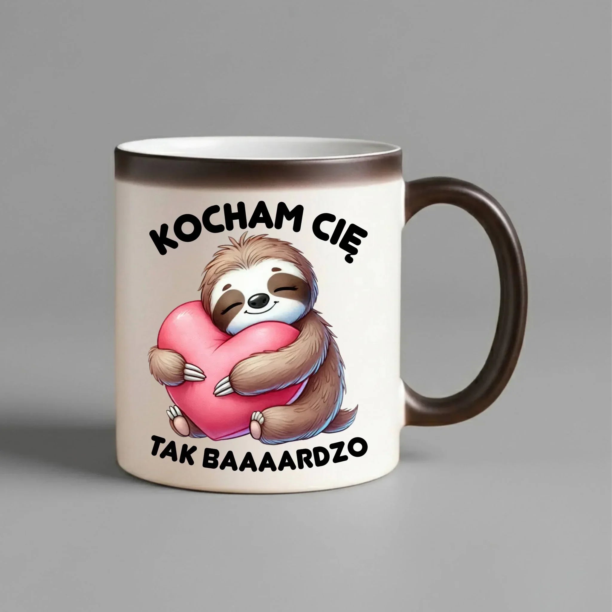 Kubek magiczny - Leniwiec Kocham Cię tak baaaardzo W16 - StoryCups.pl