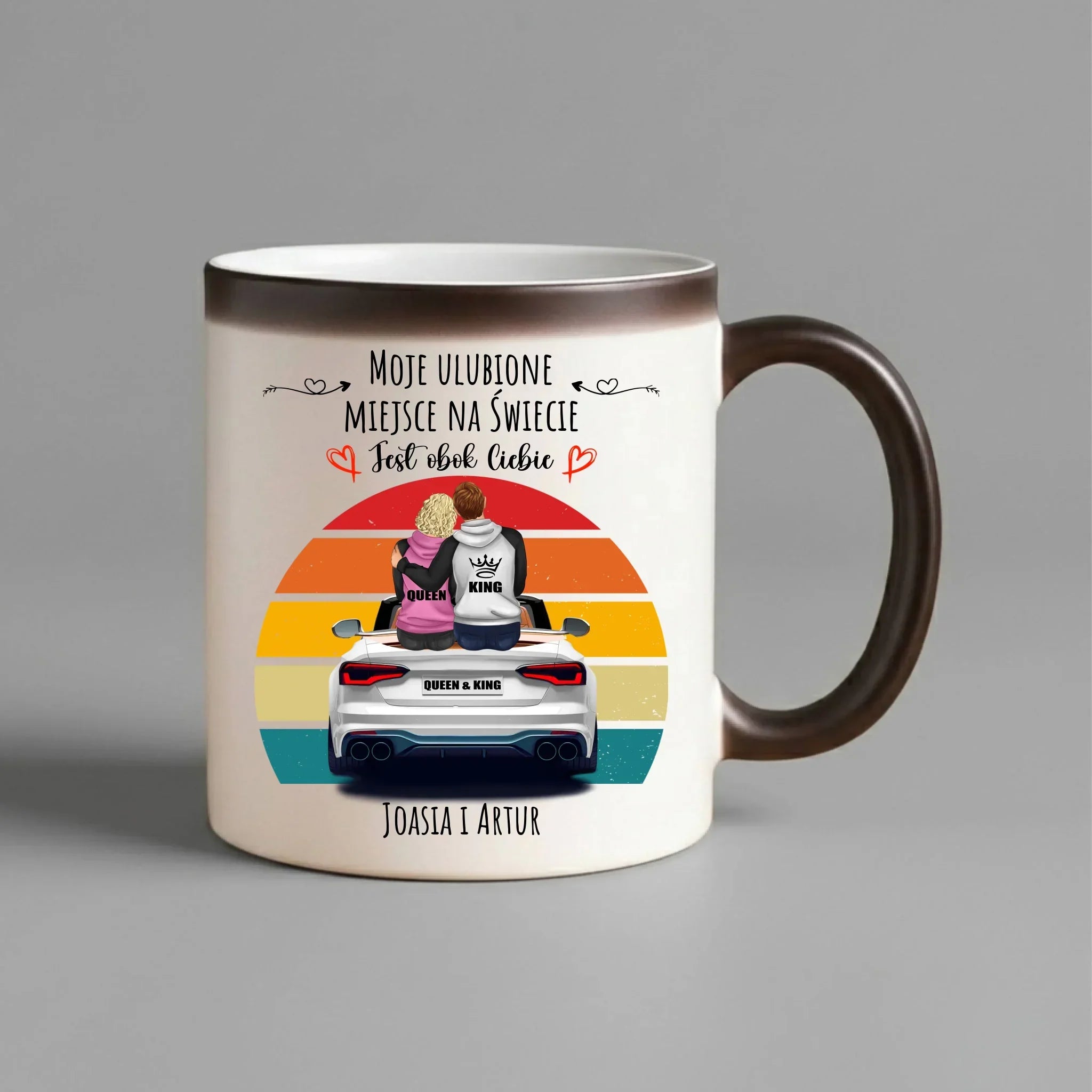 Kubek magiczny dla par - Moje ulubione miejsce - personalizowany W06 - StoryCups.pl