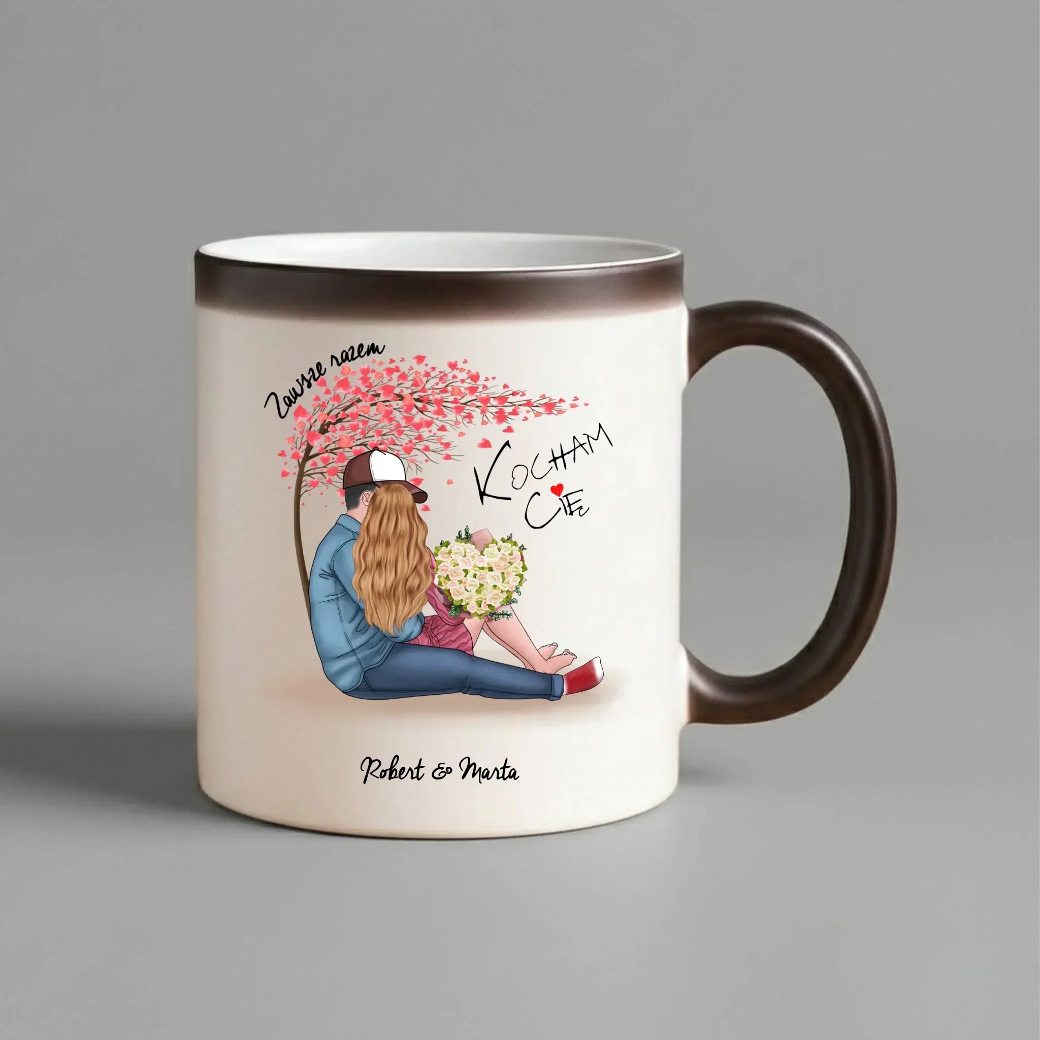 Kubek magiczny dla par - Zawsze razem - personalizowany W04 - StoryCups.pl