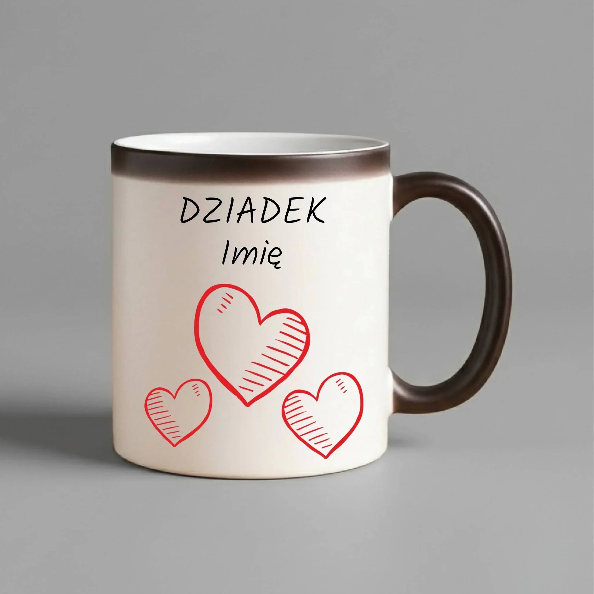 Kubek magiczny dla dziadka - Serca - personalizowany D01 - StoryCups.pl