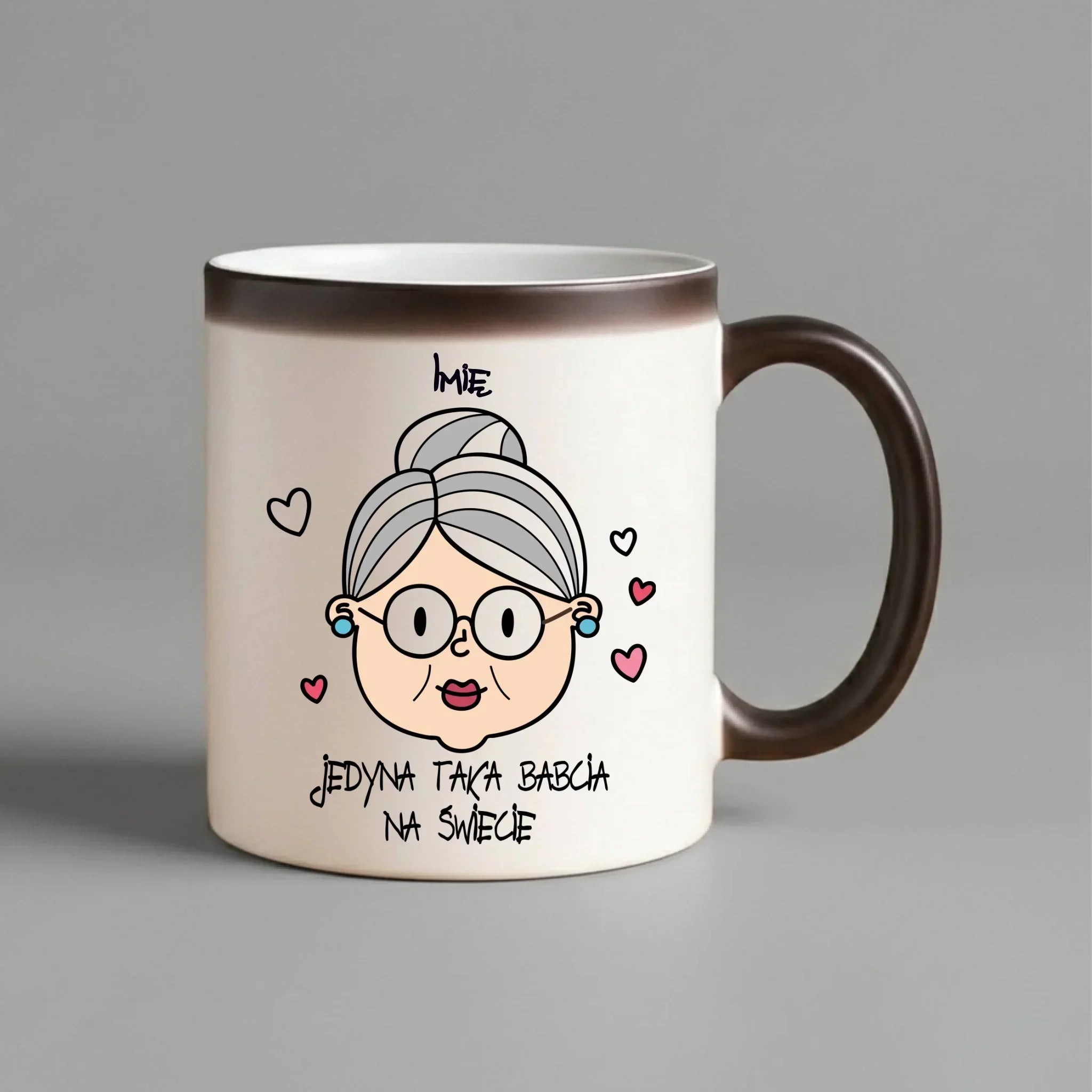 Kubek magiczny dla babci - Jedyna taka babcia na świecie - personalizowany B15 - StoryCups.pl