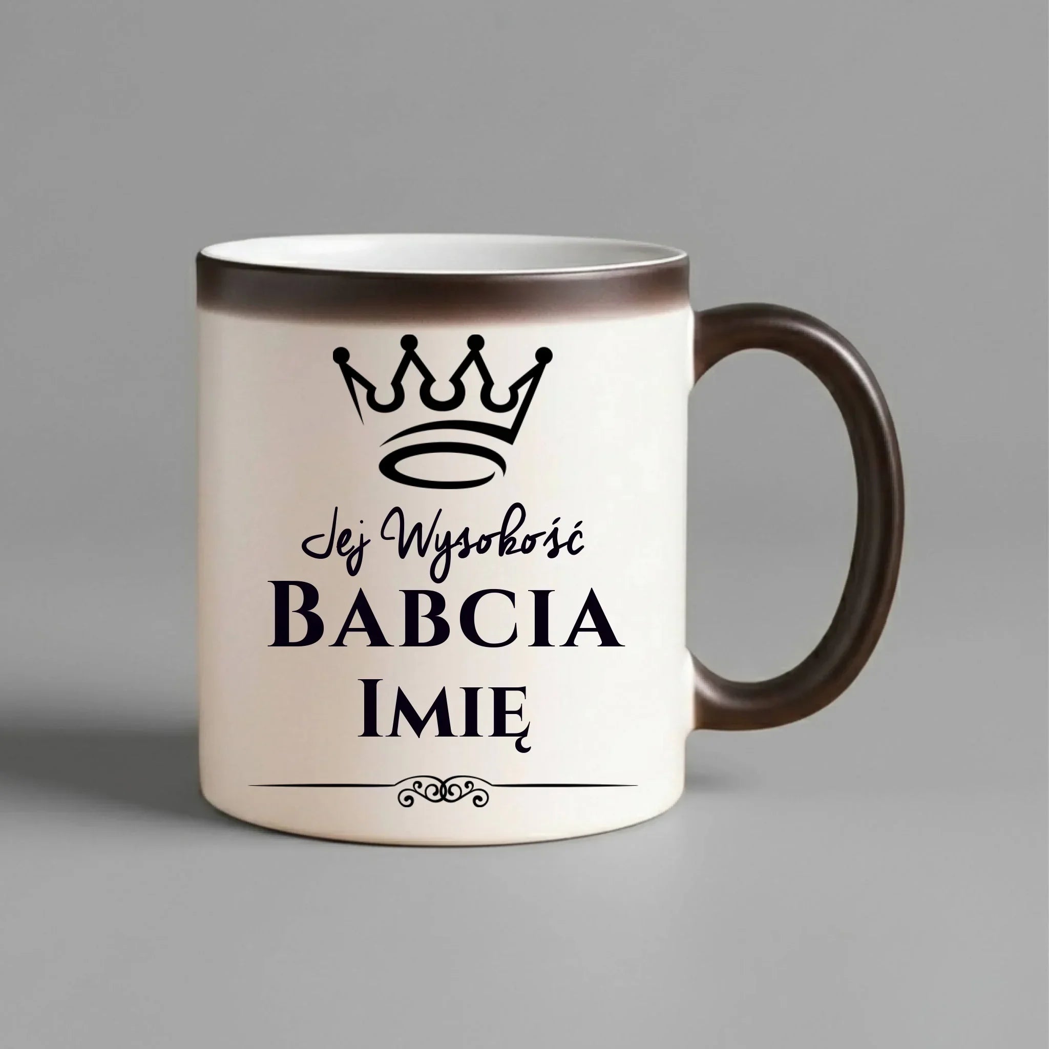 Kubek magiczny dla babci - Jej Wysokość Babcia - personalizowany B11 - StoryCups.pl