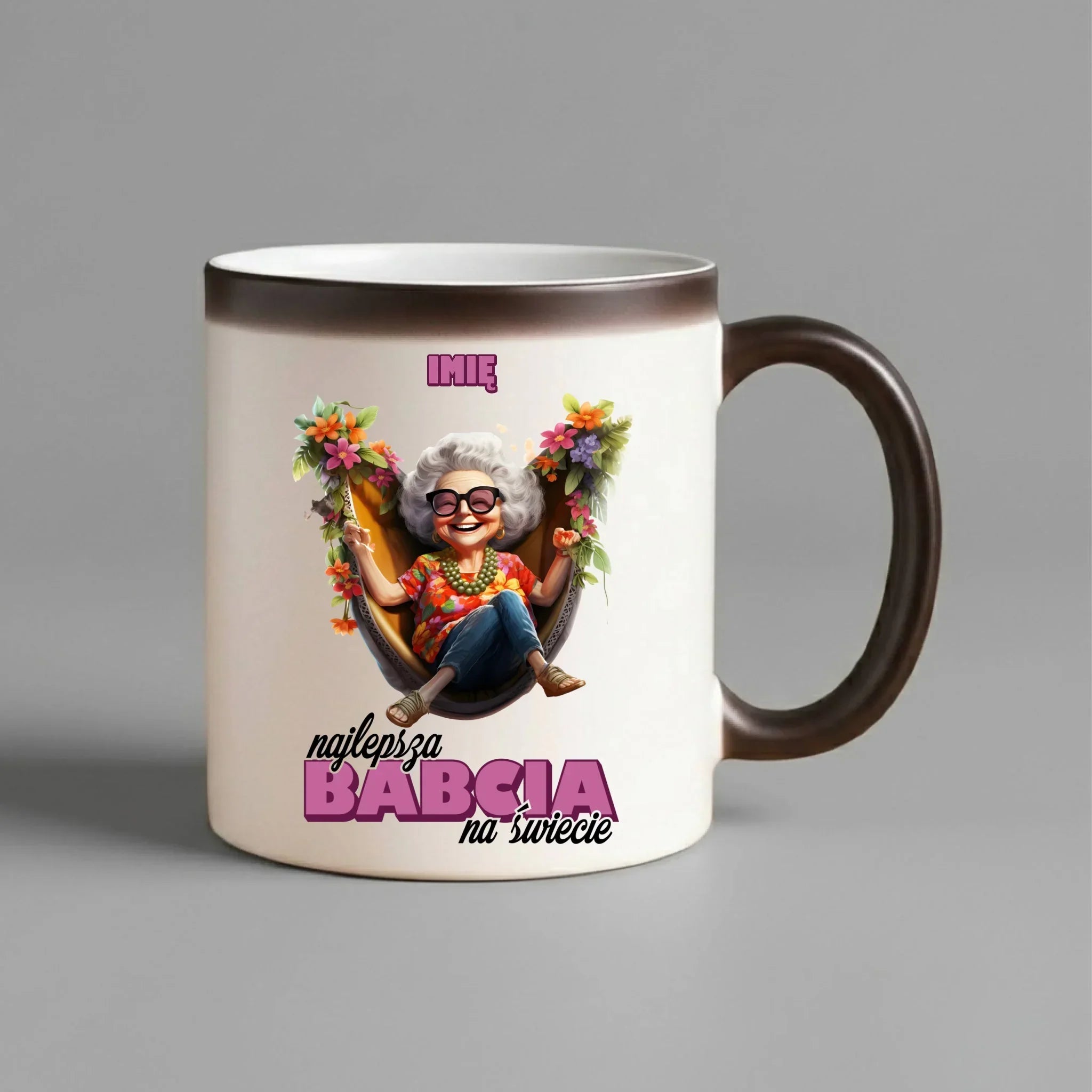 Kubek magiczny dla babci - Najlepsza Babcia na świecie - personalizowany B14 - StoryCups.pl