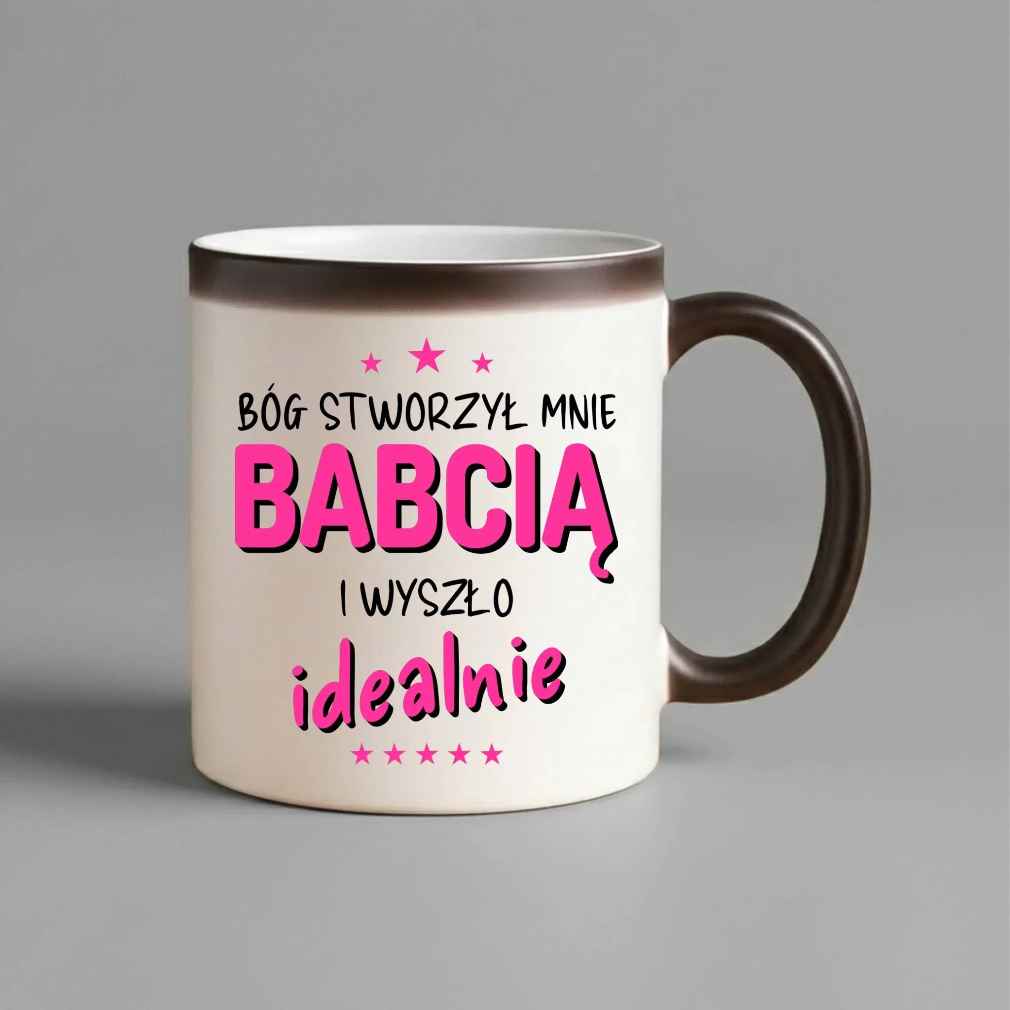 Kubek magiczny dla babci - Bóg stworzył mnie babcią i wyszło idealnie B08 - StoryCups.pl