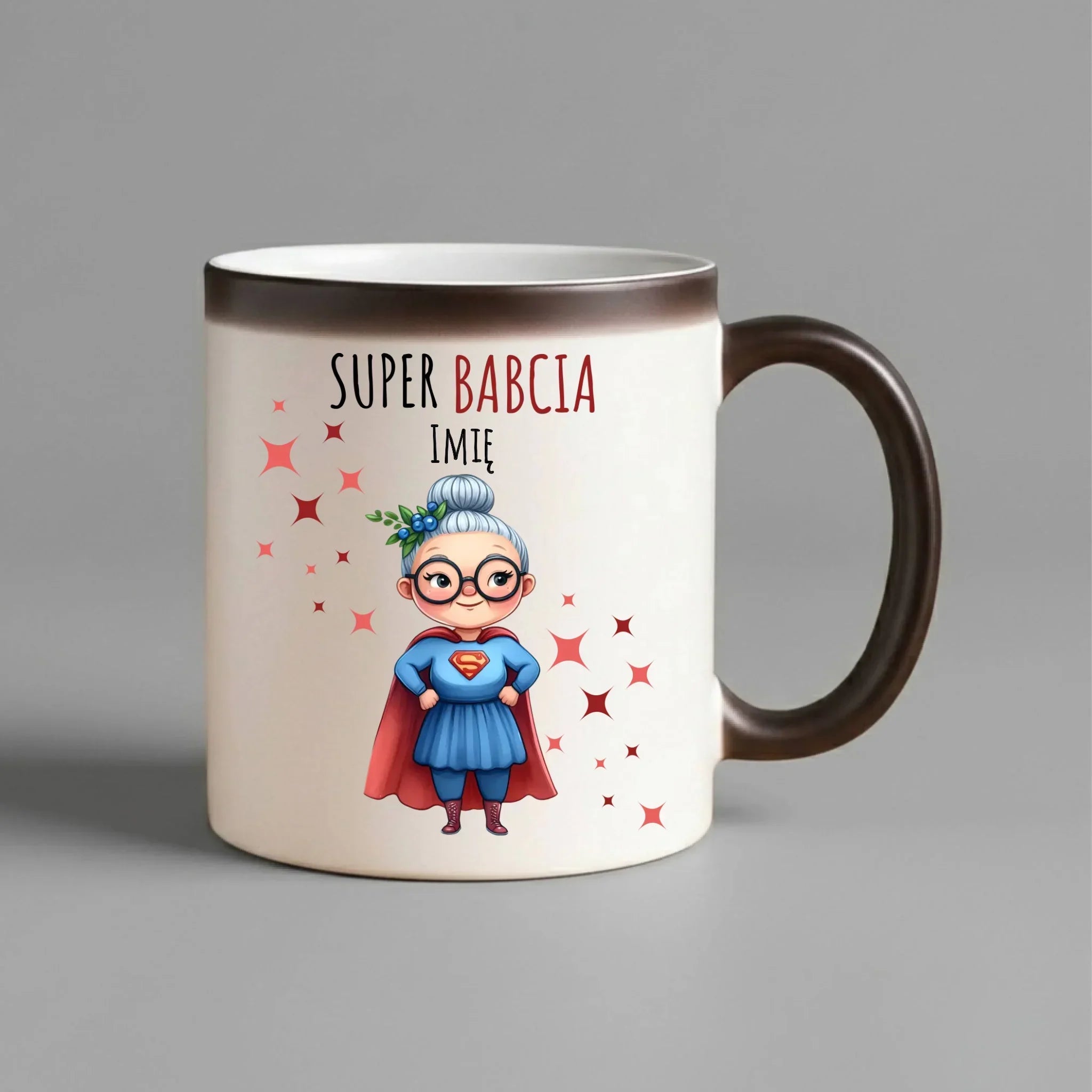 Kubek magiczny dla babci - Super Babcia - personalizowany B02 - StoryCups.pl
