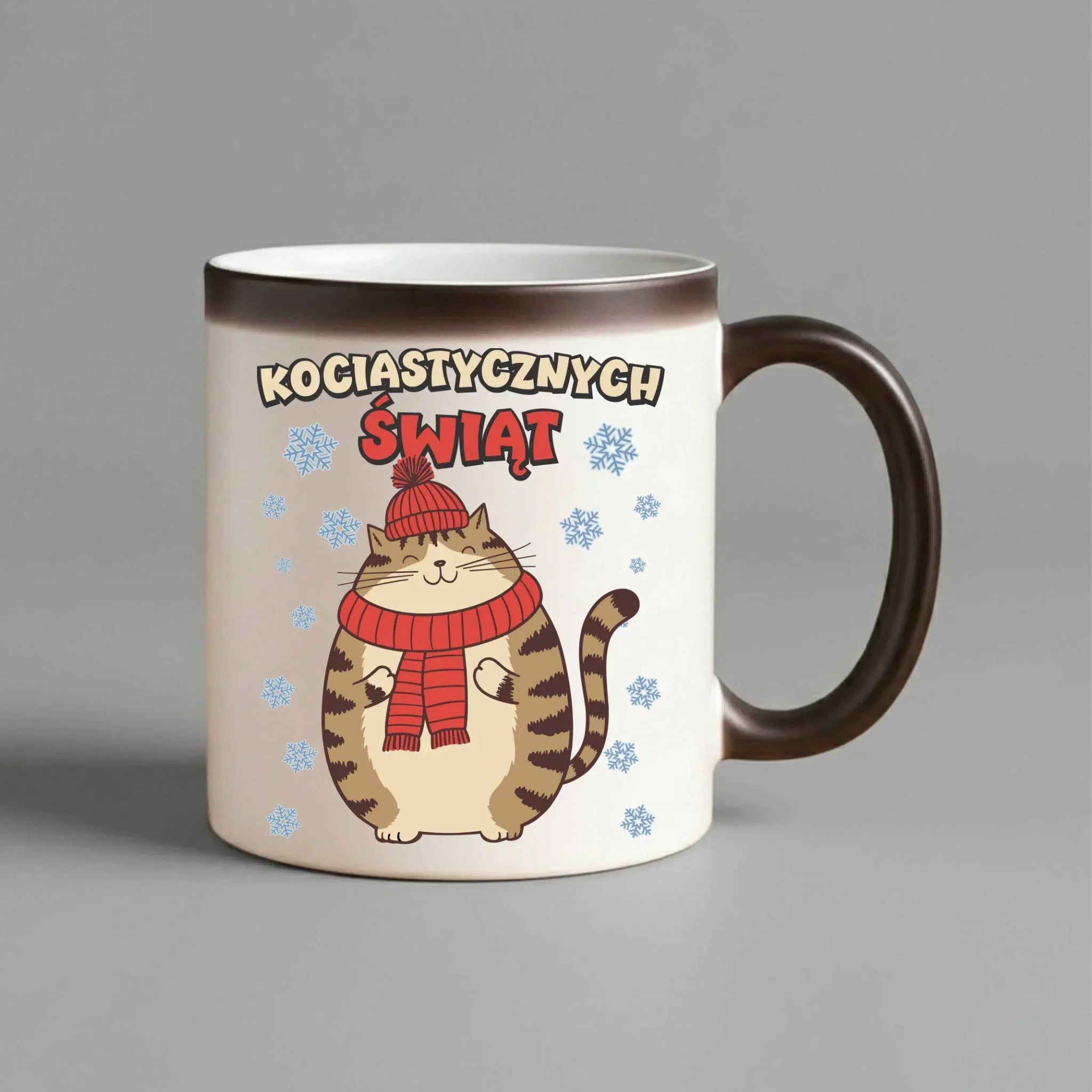Kubek magiczny świąteczny - prezent na święta - Kociastycznych świąt BN154 - StoryCups.pl