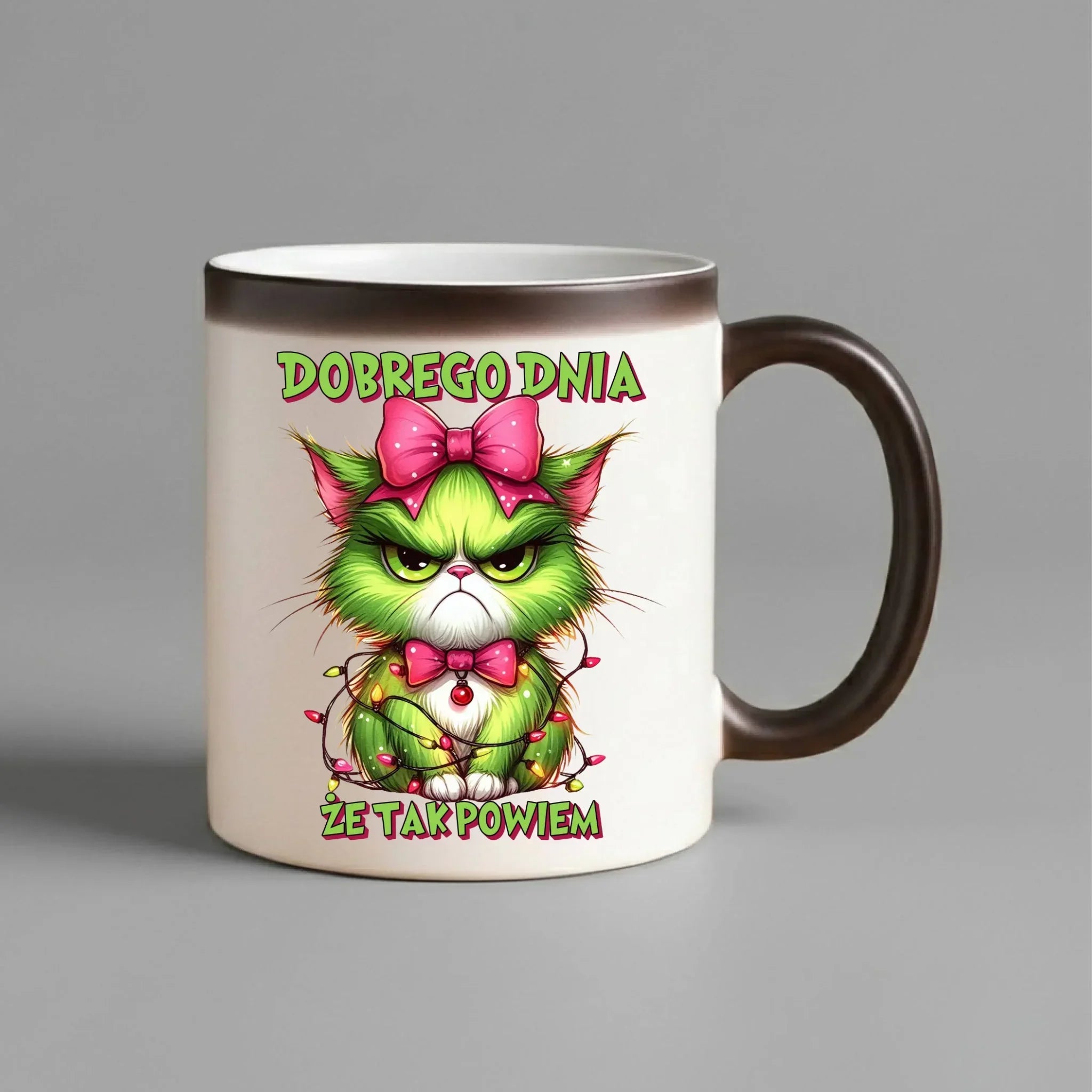 Kubek magiczny świąteczny - prezent dla niej - Grinch dobrego dnia, że tak powiem BN153 - StoryCups.pl
