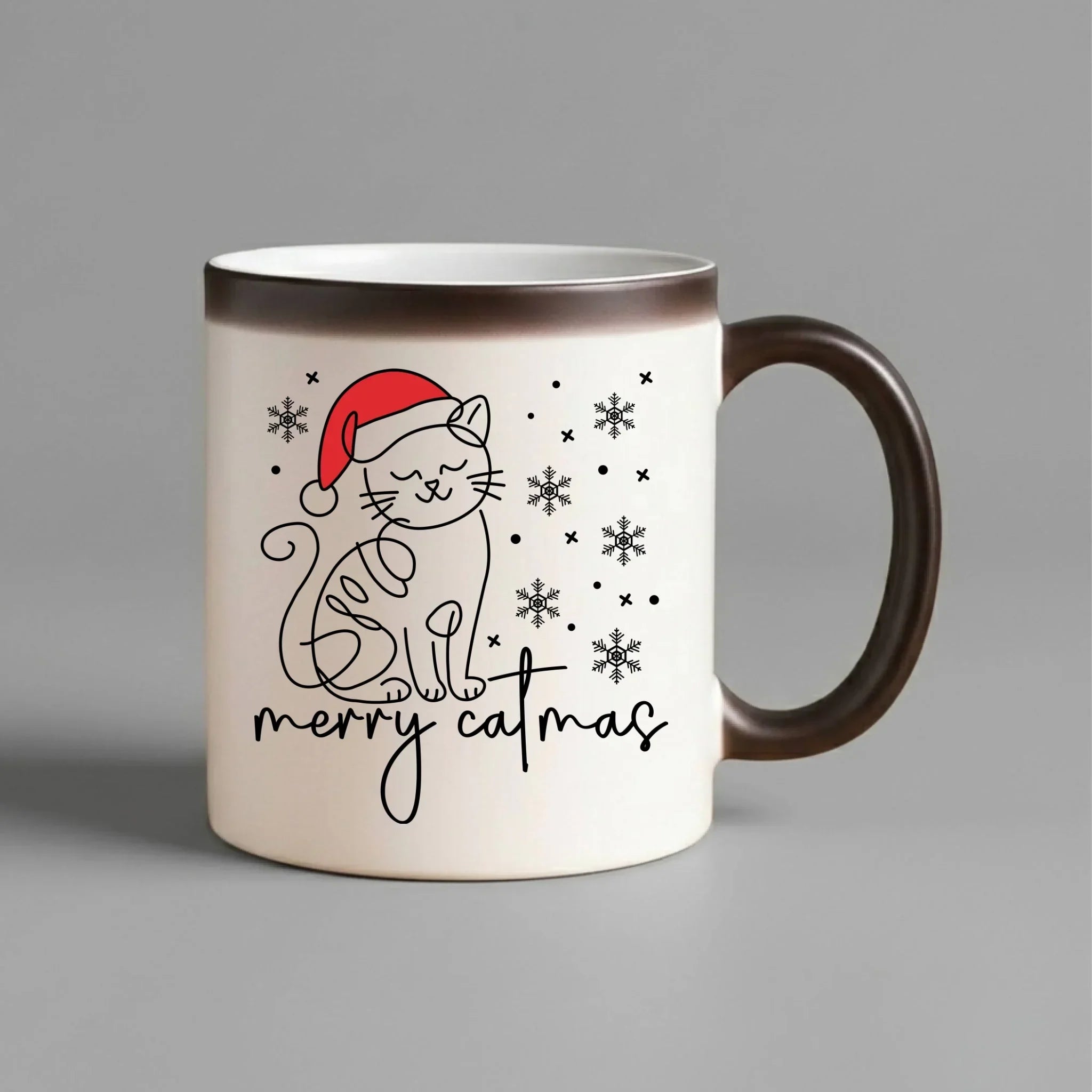 Kubek magiczny świąteczny - prezent dla kociary - Merry catmas BN151 - StoryCups.pl