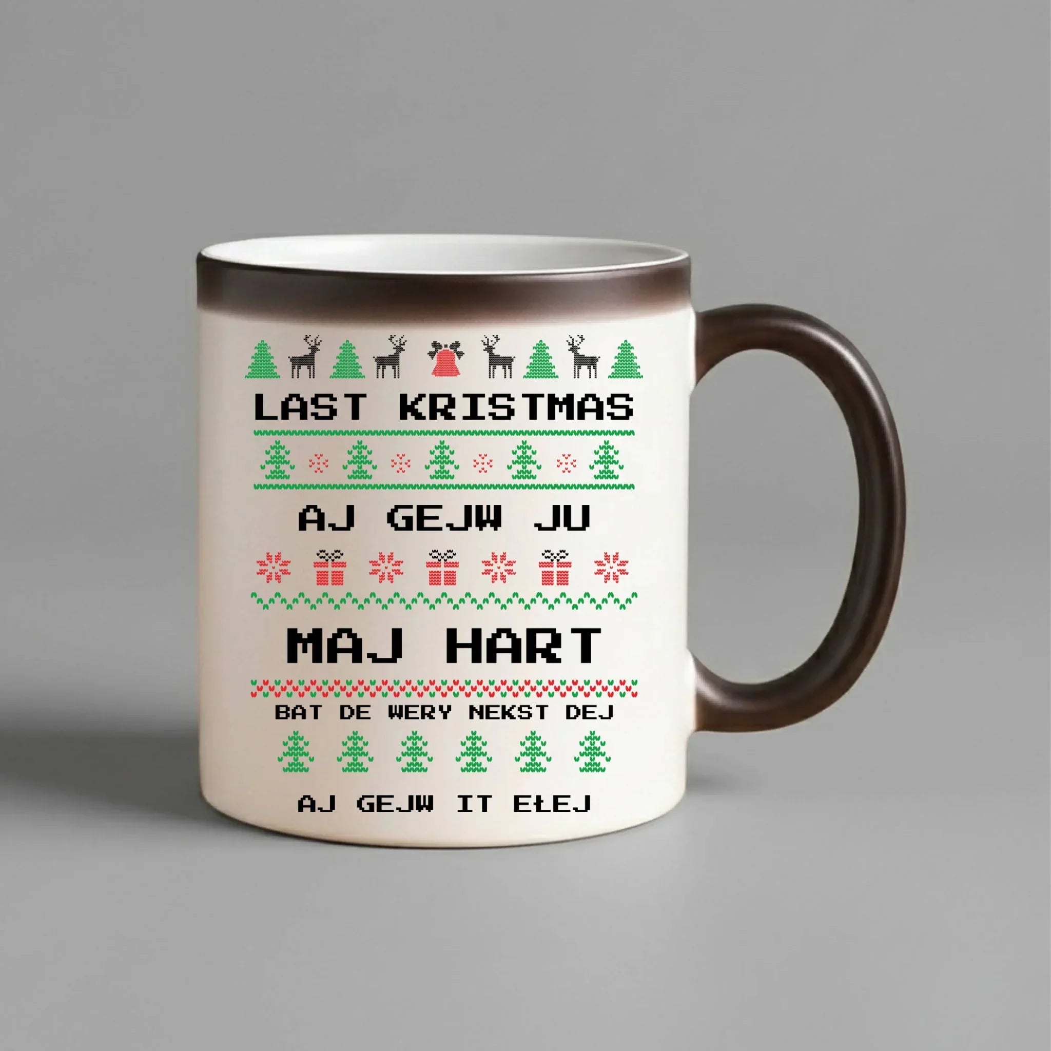 Kubek magiczny świąteczny - Last kristmas aj gejw ju maj hart BN13 - StoryCups.pl