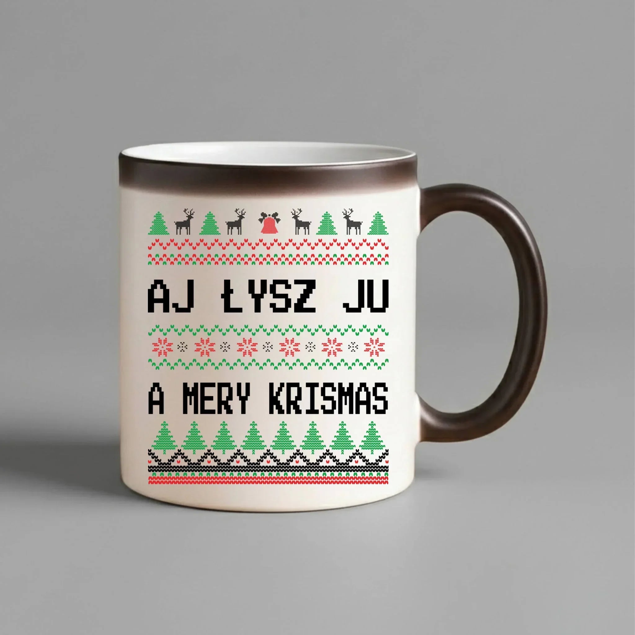 Kubek magiczny świąteczny - Aj łysz ju a mery krismas BN12 - StoryCups.pl