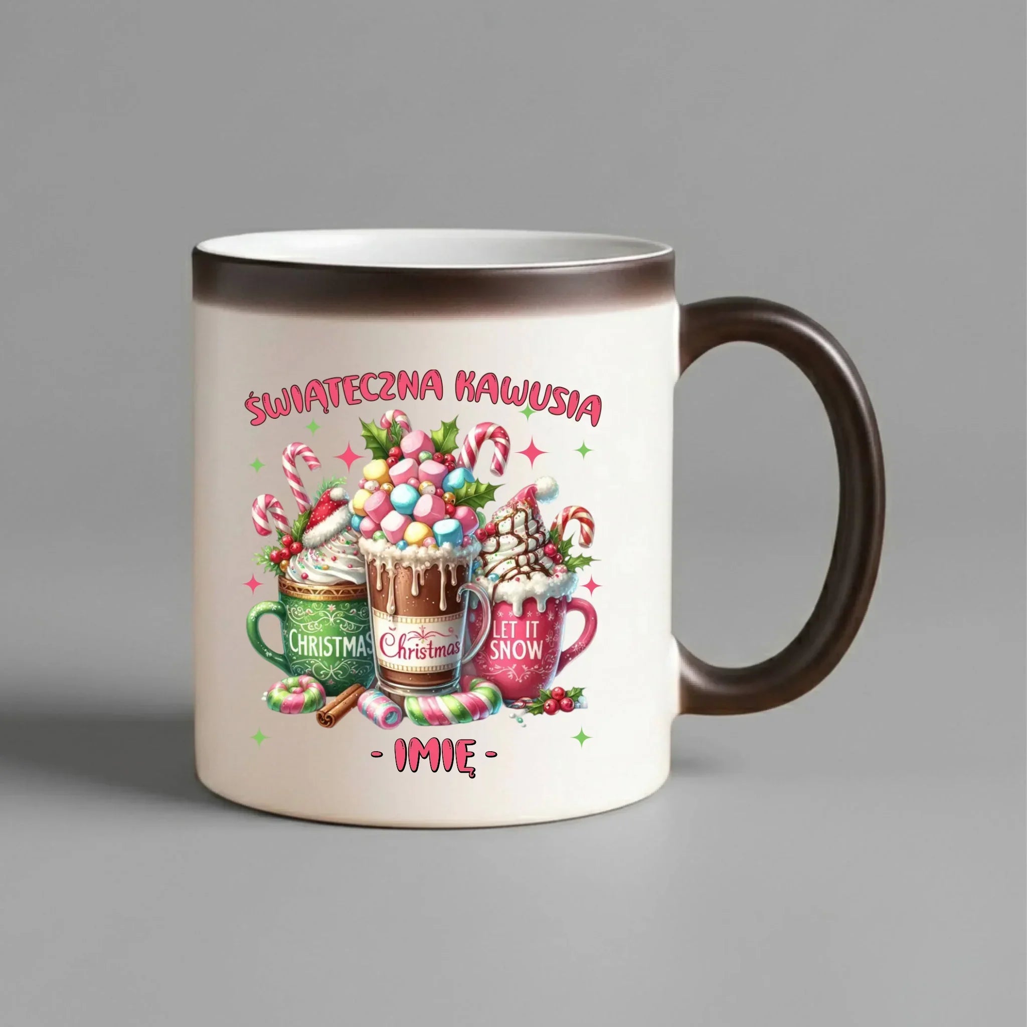 Kubek magiczny świąteczny - Świąteczna kawusia - personalizowany BN29 - StoryCups.pl