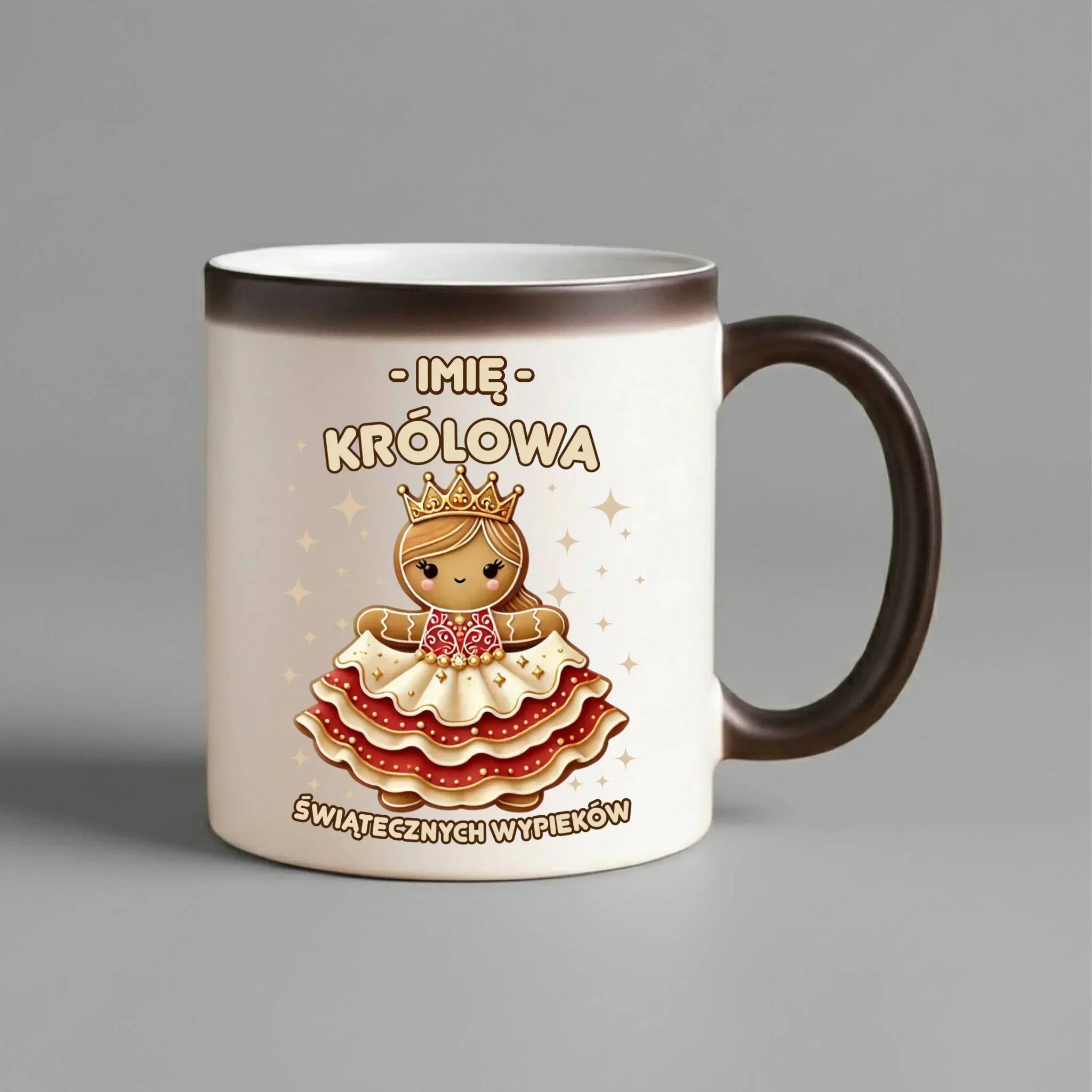 Kubek magiczny świąteczny - Królowa świątecznych wypieków - personalizowany BN28 - StoryCups.pl