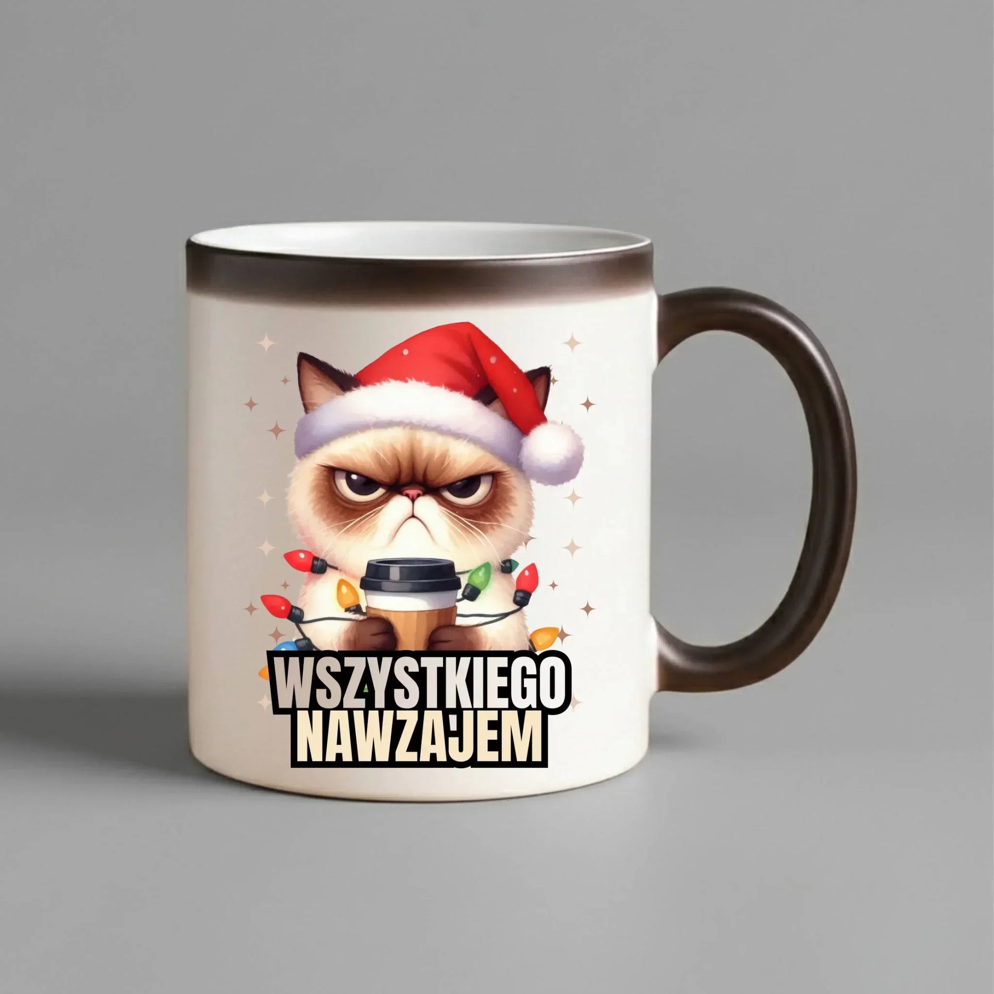 Kubek magiczny świąteczny - Grumpy Cat Wszystkiego nawzajem BN33 - StoryCups.pl
