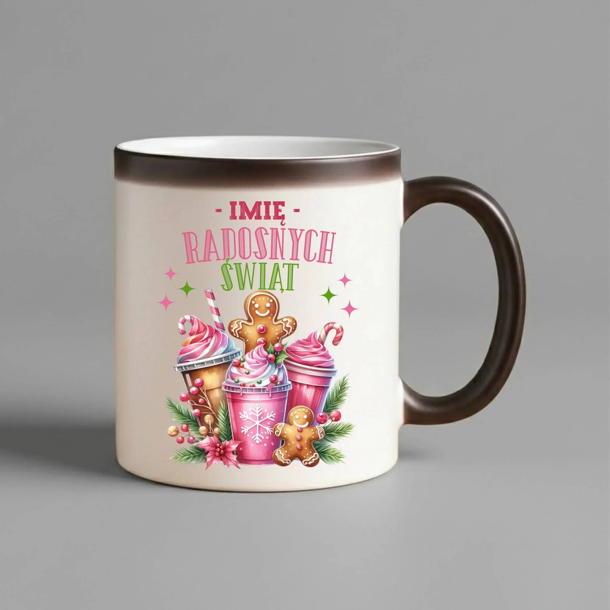 Kubek magiczny świąteczny - Radosnych Świąt - personalizowany BN58 - StoryCups.pl