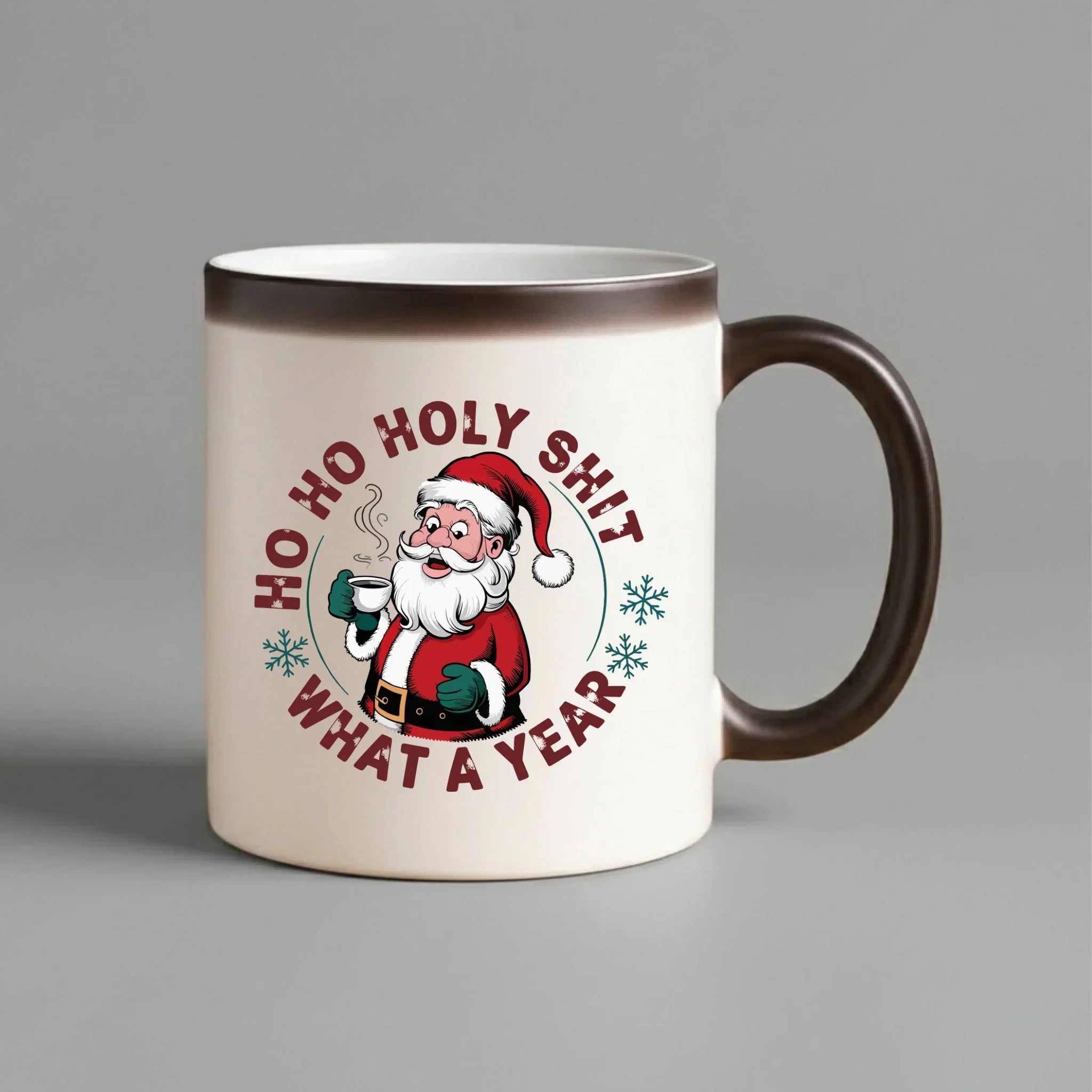 Kubek magiczny świąteczny - Ho ho holy shit what a year BN74 - StoryCups.pl