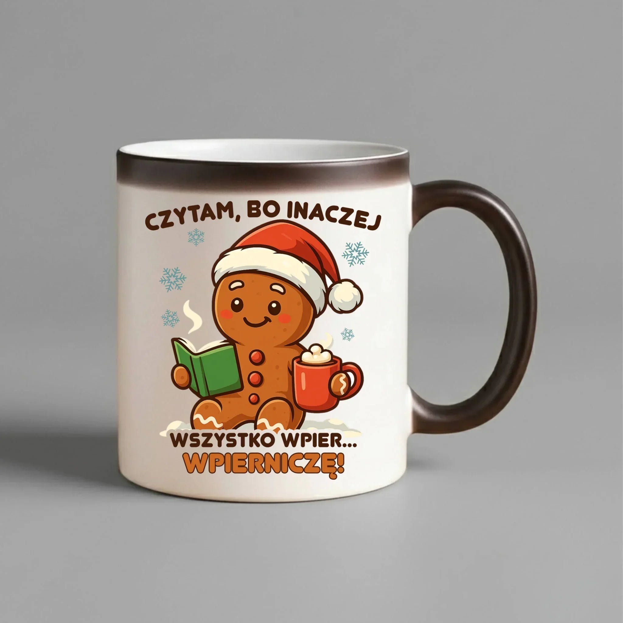 Kubek magiczny świąteczny - Czytam, bo inaczej wszystko wpier... wpierniczę BN79 - StoryCups.pl
