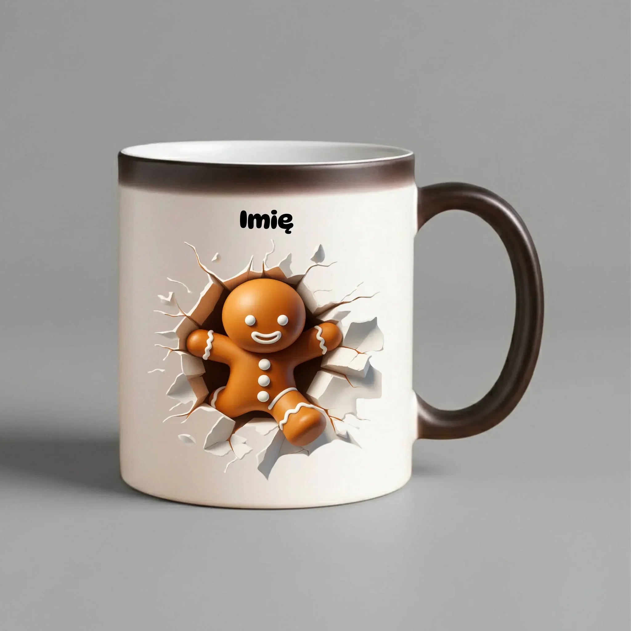 Kubek magiczny świąteczny - Pierniczek 3D - personalizowany BN81 - StoryCups.pl