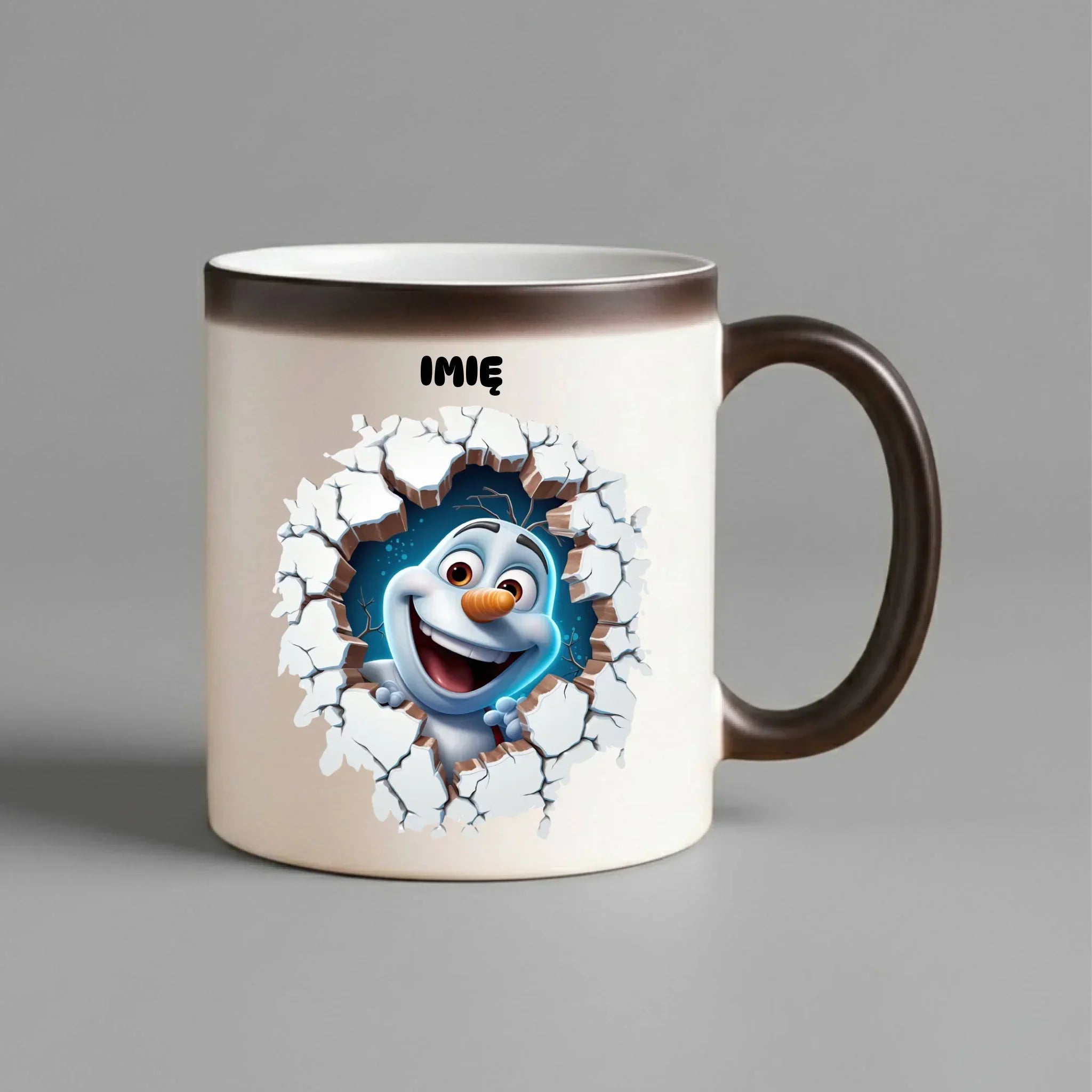 Kubek magiczny świąteczny - Bałwan 3D - personalizowany BN84 - StoryCups.pl