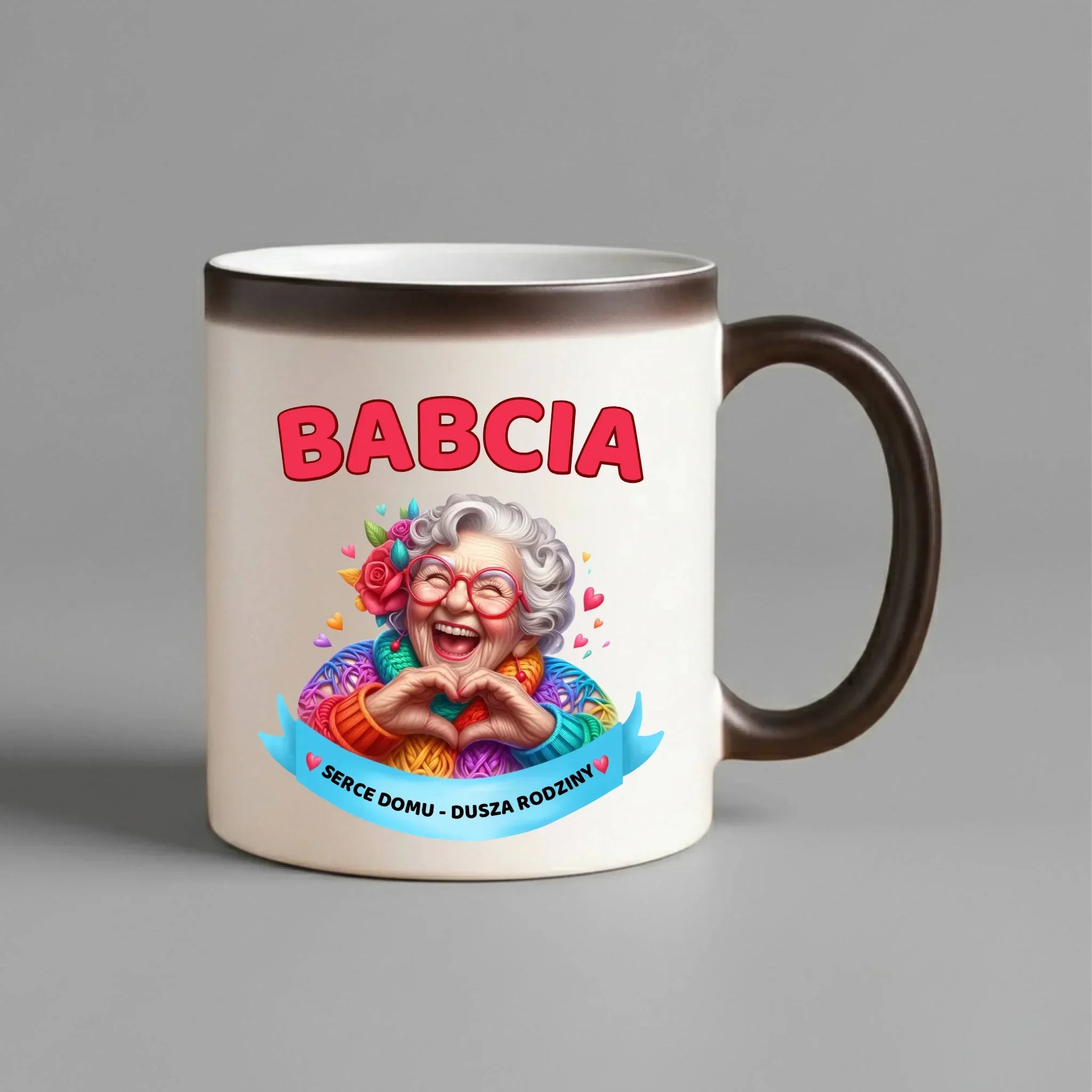 Kubek magiczny dla babci - Babcia serce domu dusza rodziny B25 - StoryCups.pl
