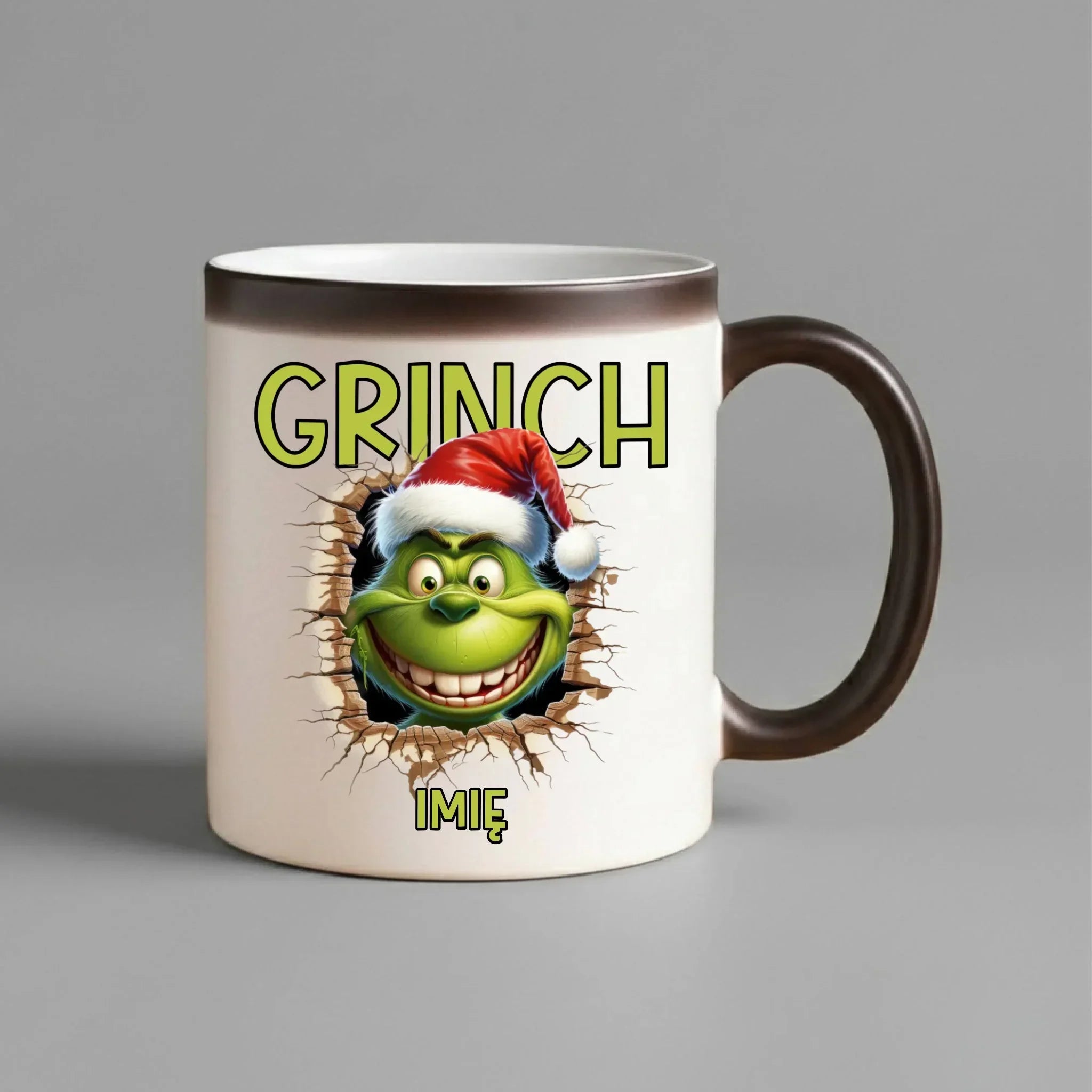 Kubek magiczny świąteczny - Grinch - personalizowany BN112 - StoryCups.pl