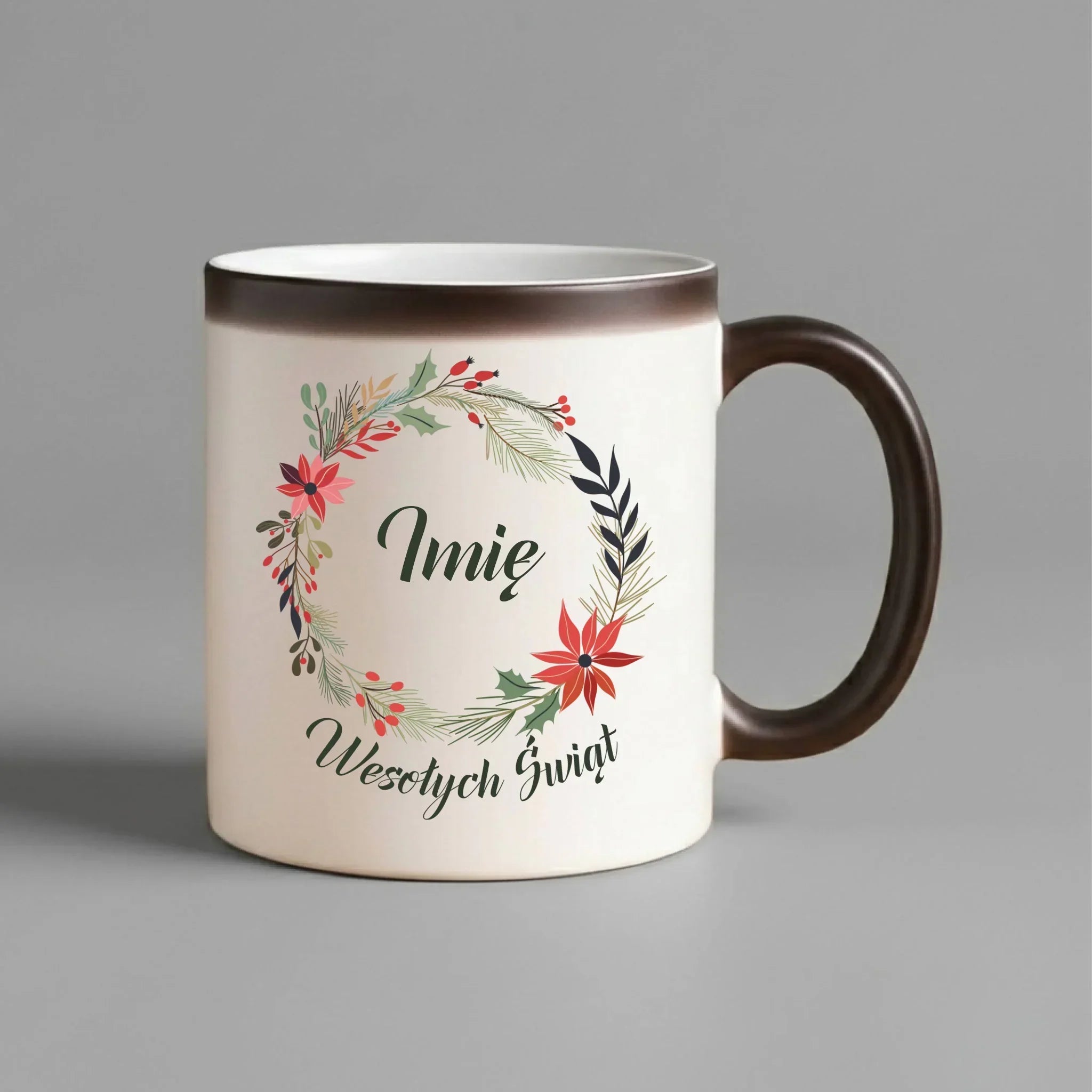 Kubek magiczny świąteczny - Wesołych Świąt - personalizowany BN19 - StoryCups.pl