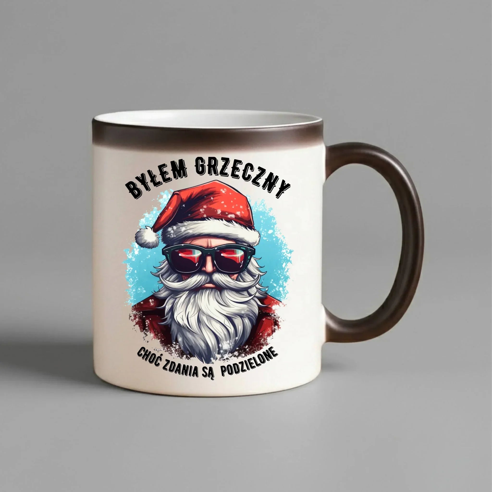 Kubek magiczny świąteczny z Mikołajem - Byłem grzeczny, choć zdania są podzielone BN126 - StoryCups.pl