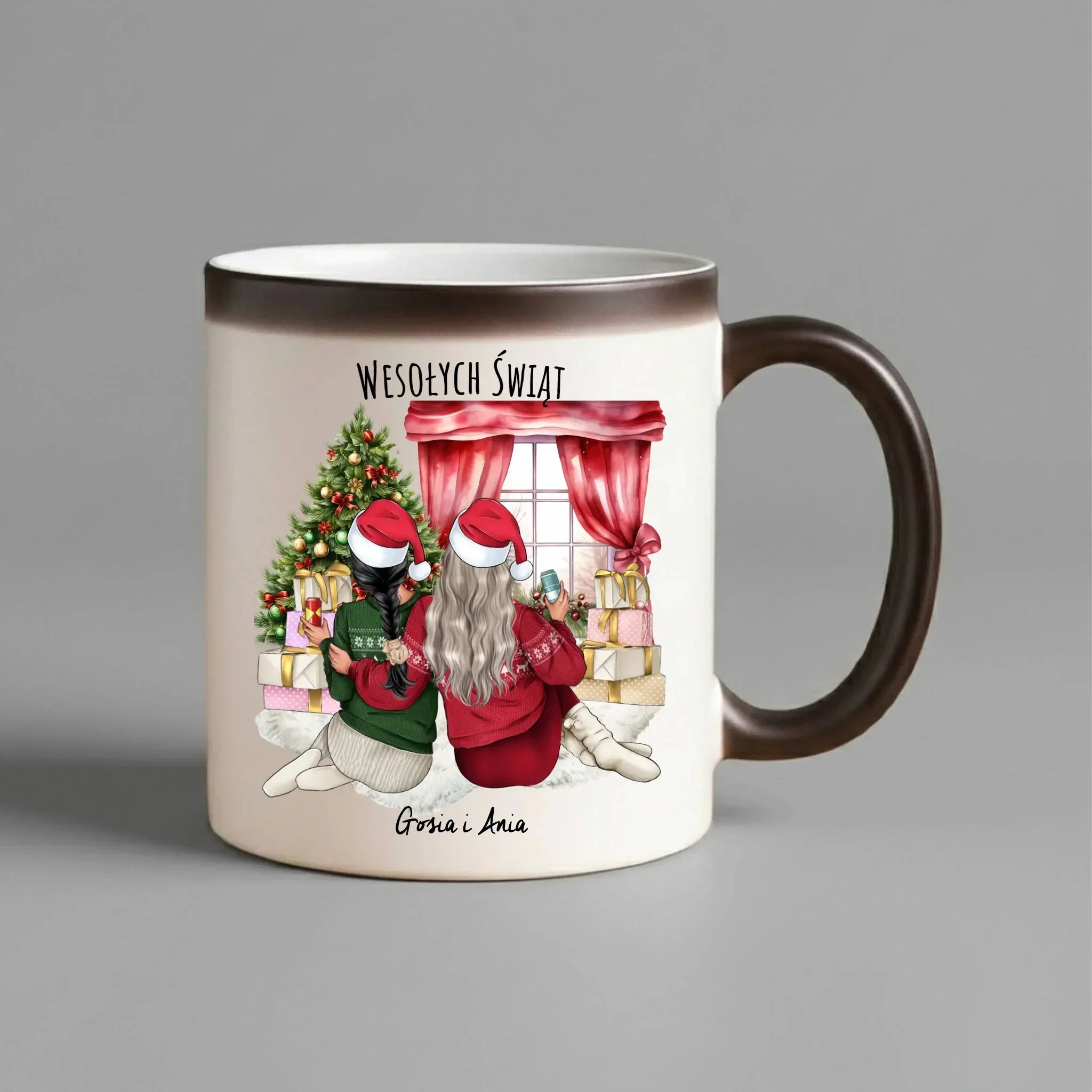 Kubek magiczny świąteczny - prezent dla przyjaciółki - 2-4 przyjaciółek - personalizowany PR06 - StoryCups.pl