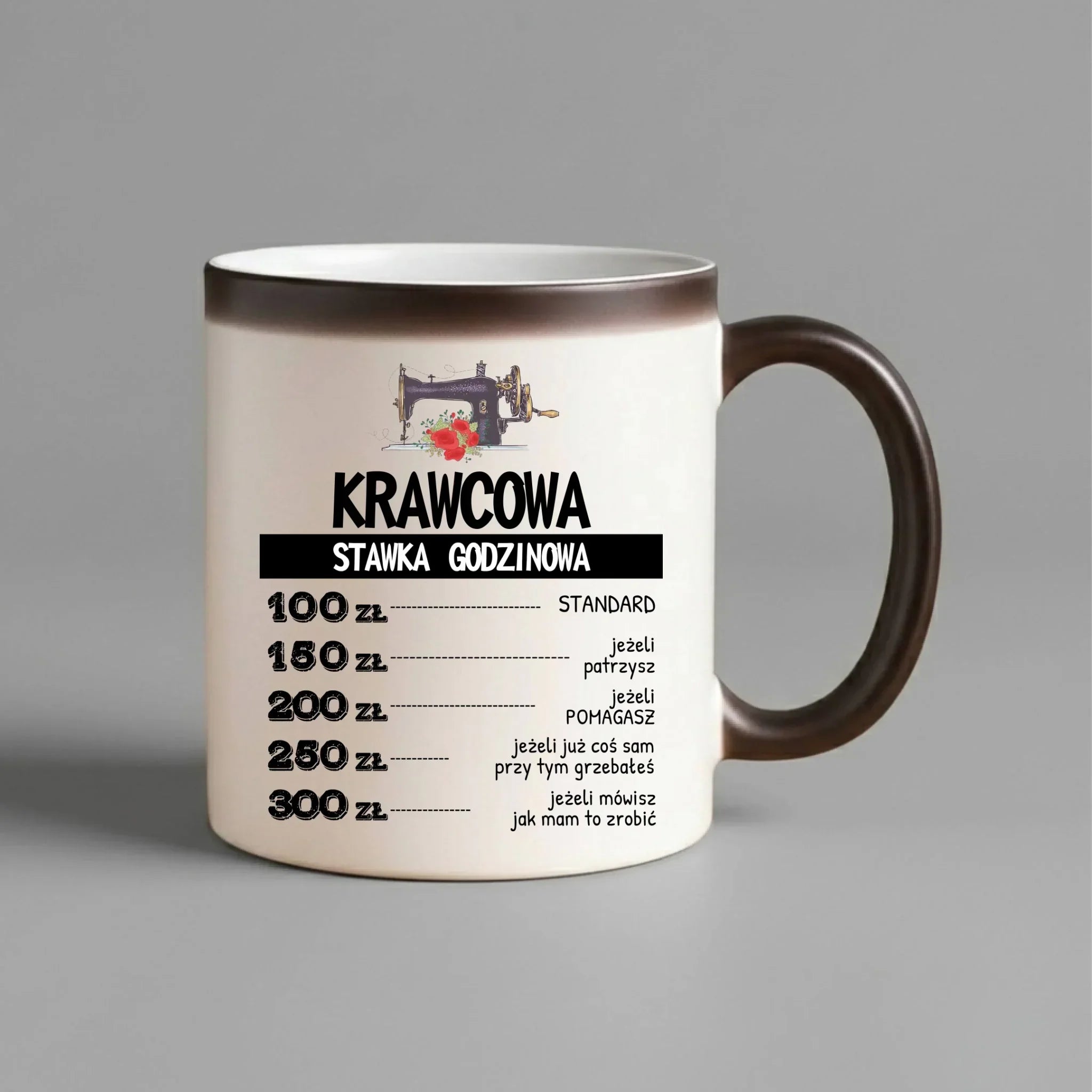 Kubek magiczny szyciowy dla krawcowej - Stawka godzinowa HS26 - StoryCups.pl