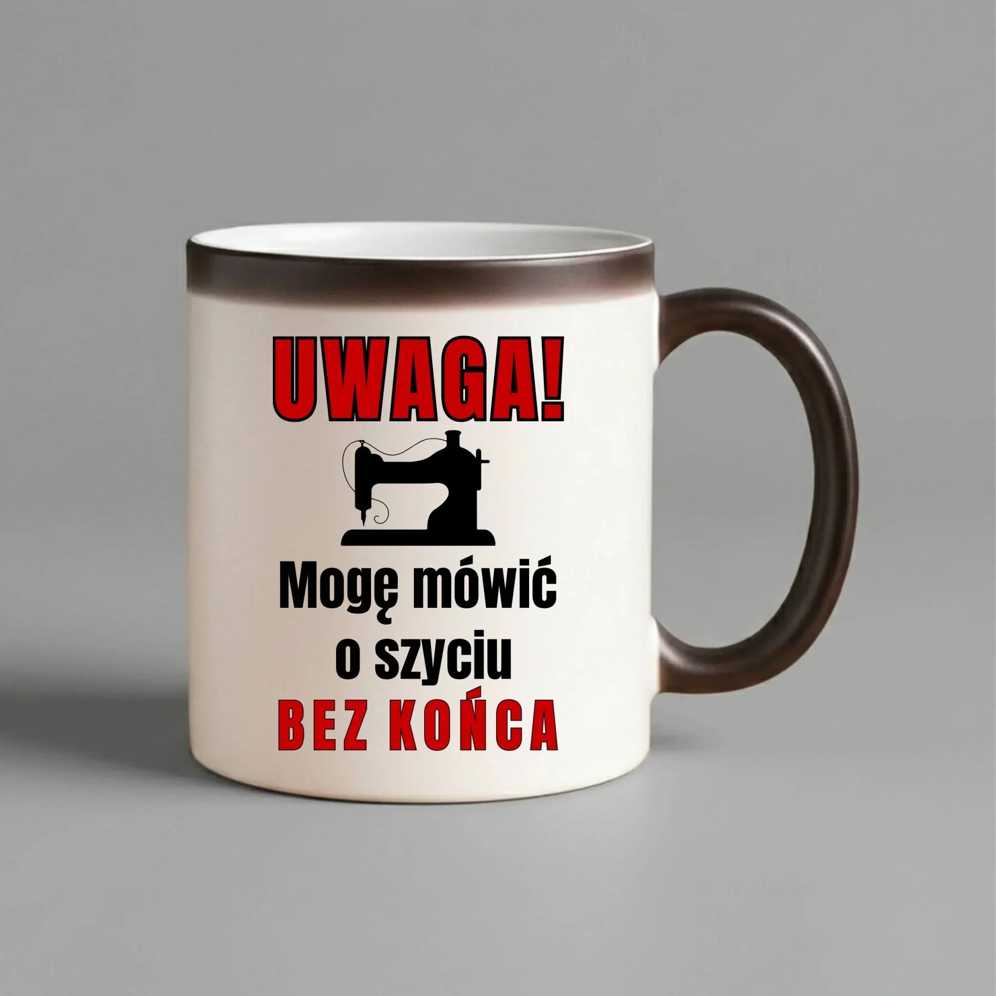 Kubek magiczny szyciowy dla krawcowej - Mówić o szyciu bez końca HS19 - StoryCups.pl