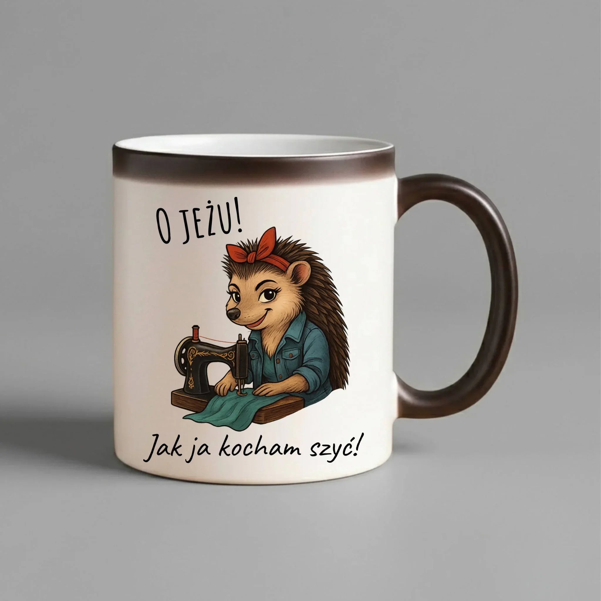 Kubek magiczny szyciowy dla krawcowej - O JEŻU! Jak ja kocham szyć! HS09 - StoryCups.pl