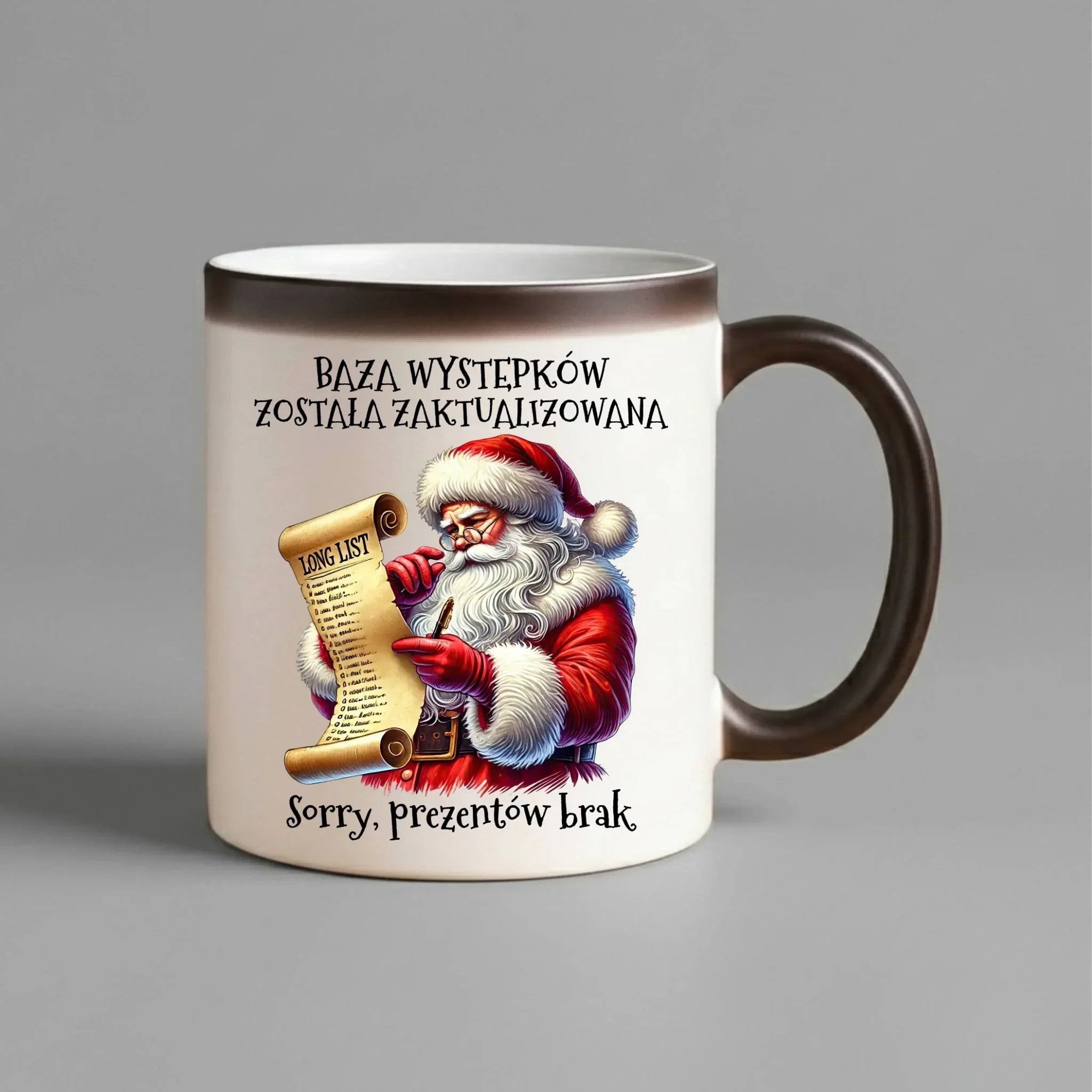 Kubek magiczny świąteczny z Mikołajem - Prezentów brak BN07 - StoryCups.pl