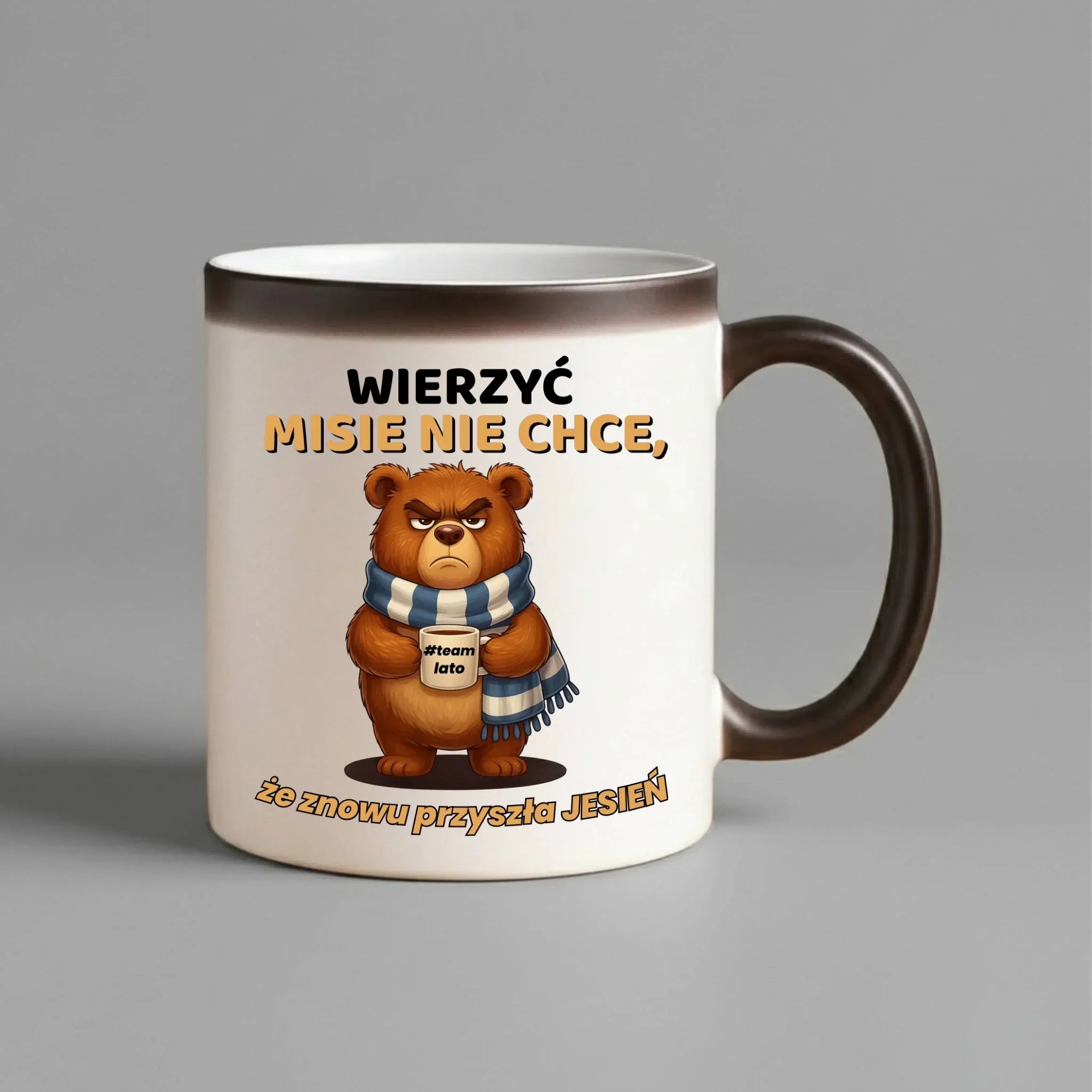 Kubek magiczny jesienny - Wierzyć MISIE nie chce, że znowu przyszła jesień - Team lato JS35 - StoryCups.pl