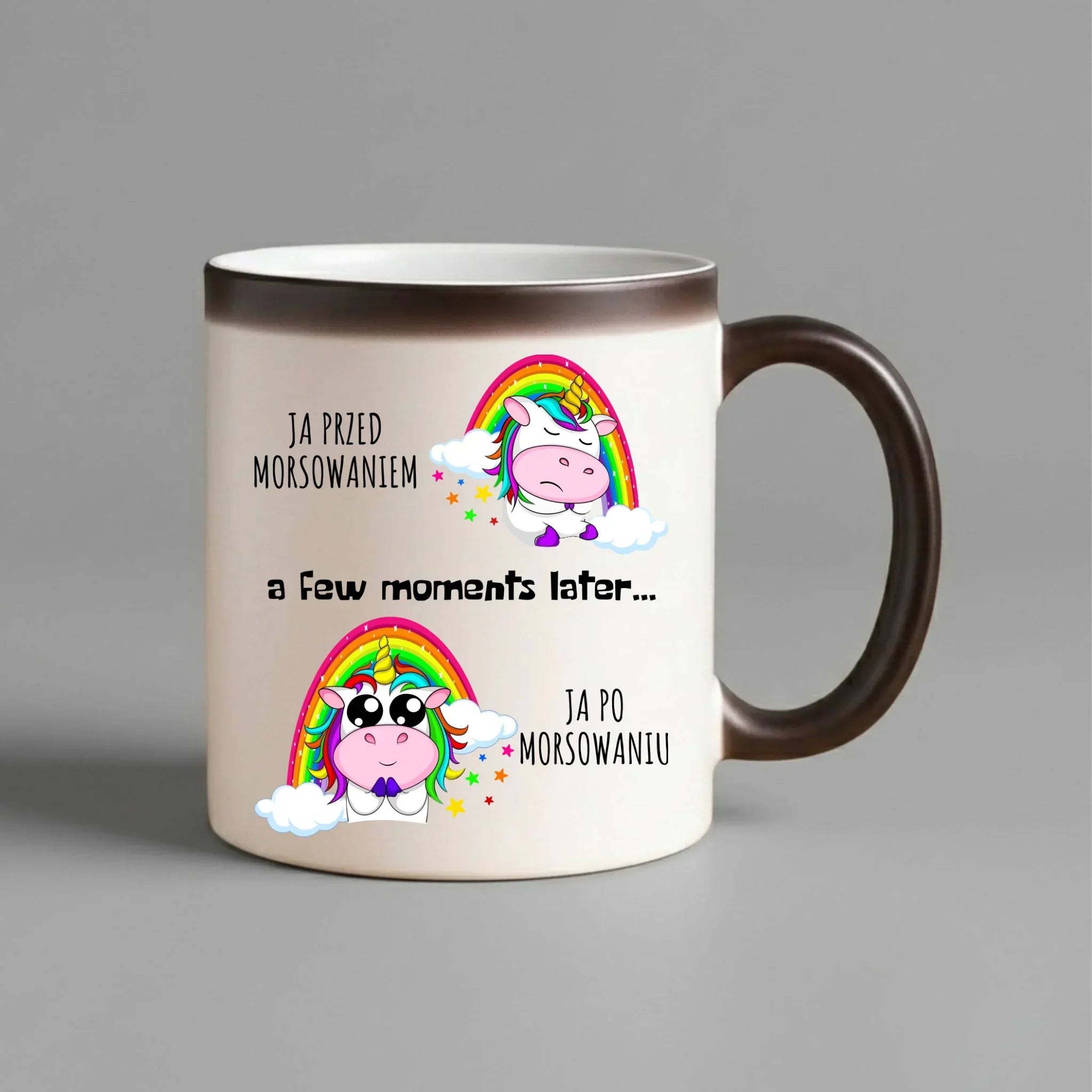 Kubek magiczny - prezent dla morsa - Jednorożec - Ja po morsowaniu HM11 - StoryCups.pl