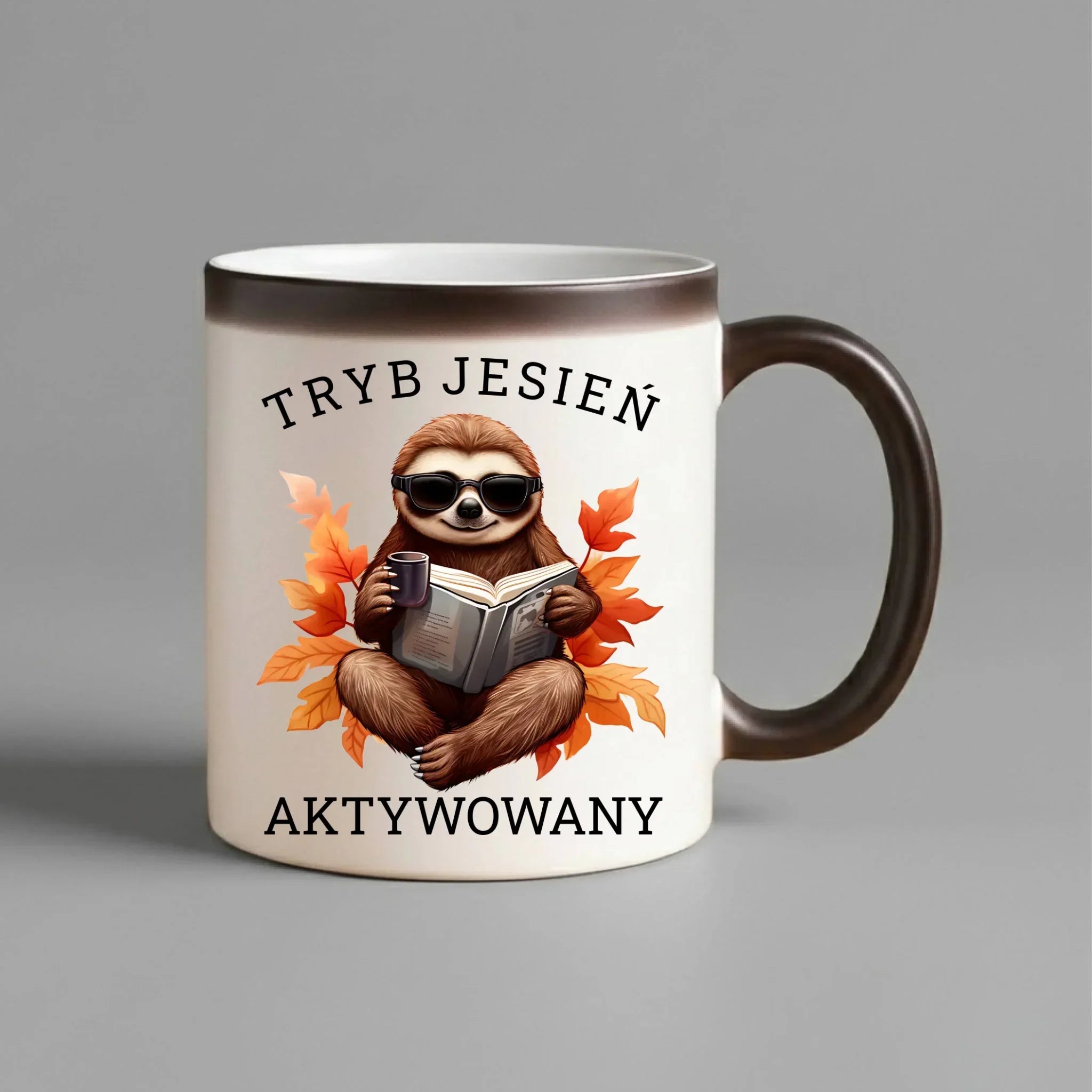 Kubek magiczny jesienny - Leniwiec - Tryb jesień aktywowany JS23 - StoryCups.pl