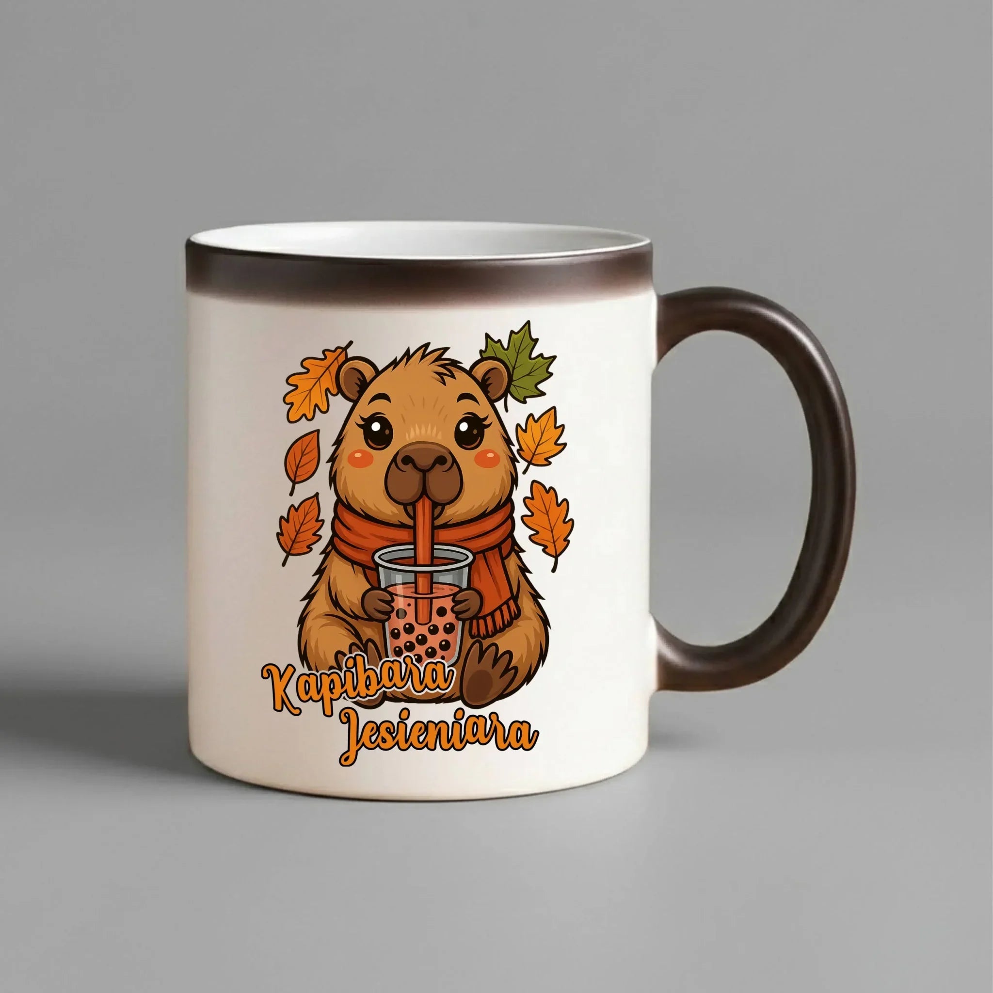 Kubek magiczny jesienny - Kapibara Jesieniara JS19 - StoryCups.pl