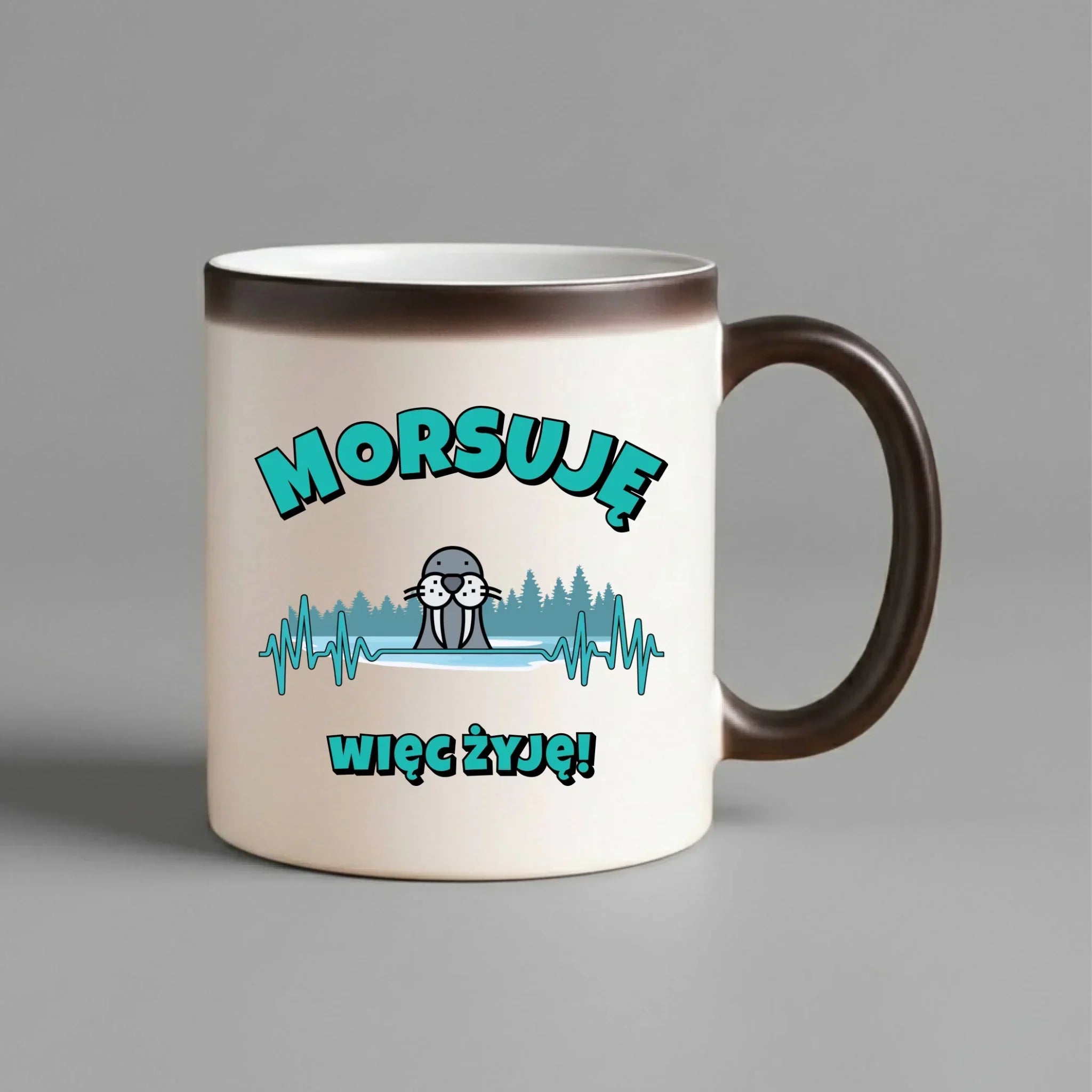 Kubek magiczny - prezent dla morsa - Morsuję więc żyję - Mors HM02 - StoryCups.pl
