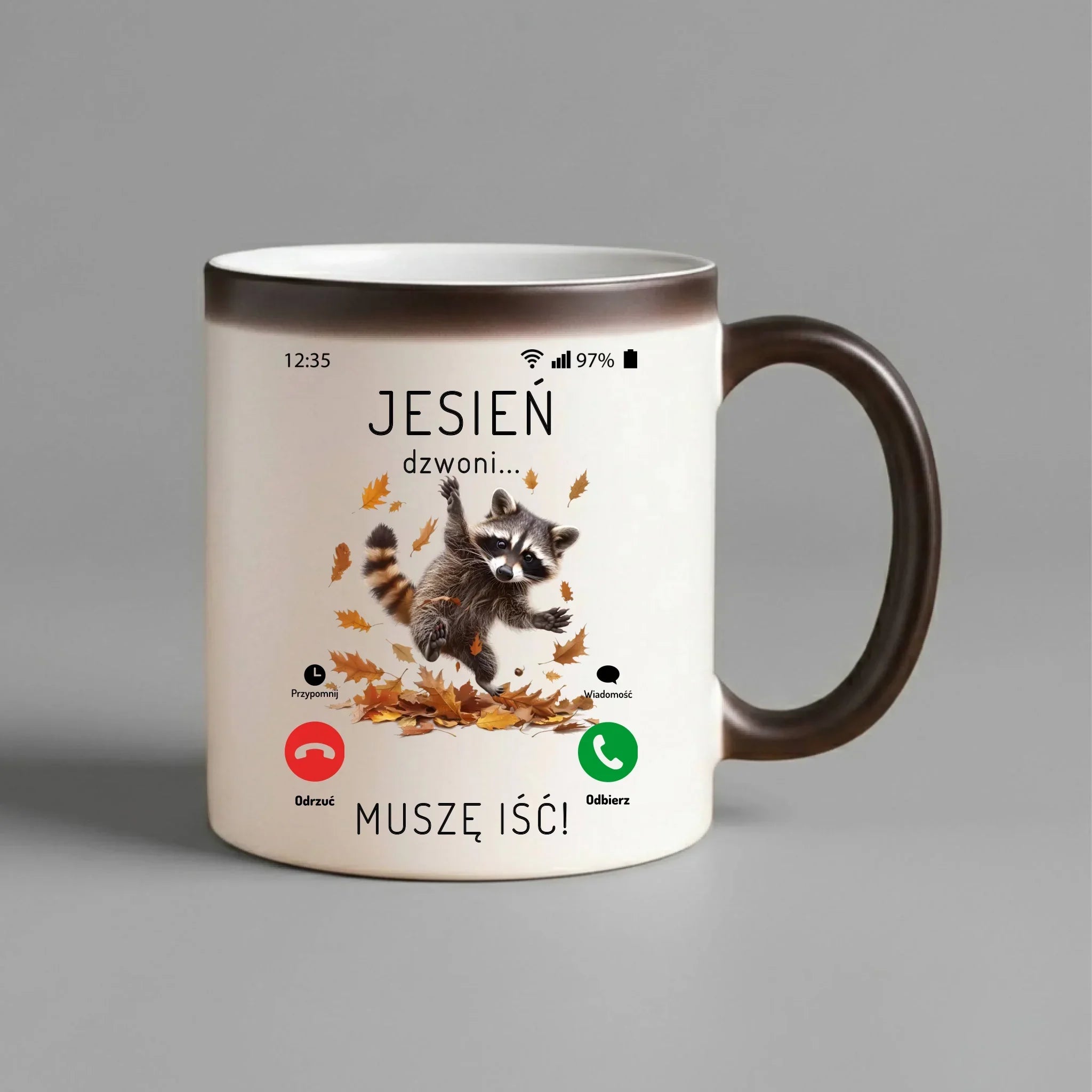 Kubek magiczny jesienny - Jesień dzwoni muszę iść JS18 - StoryCups.pl