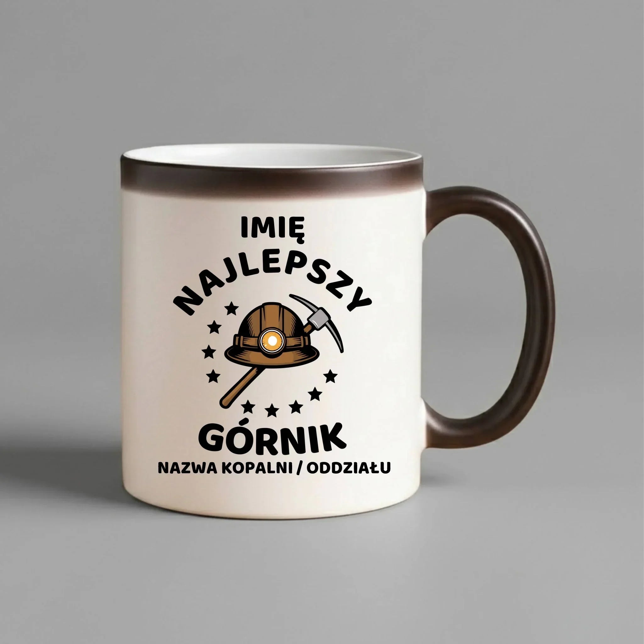 Kubek magiczny - prezent dla górnika - Najlepszy górnik - personalizowany G23 - StoryCups.pl