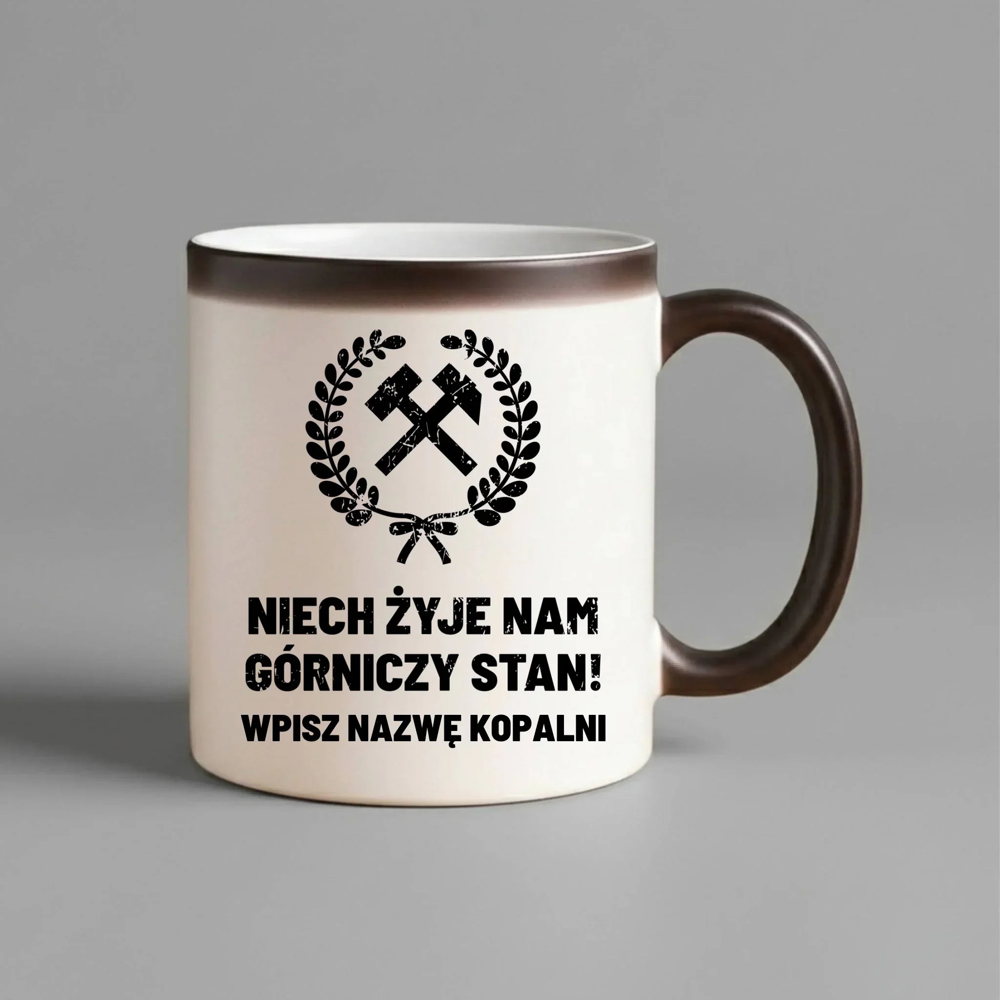 Kubek magiczny - prezent dla górnika - Niech żyje nam górniczy stan - personalizowany G24 - StoryCups.pl