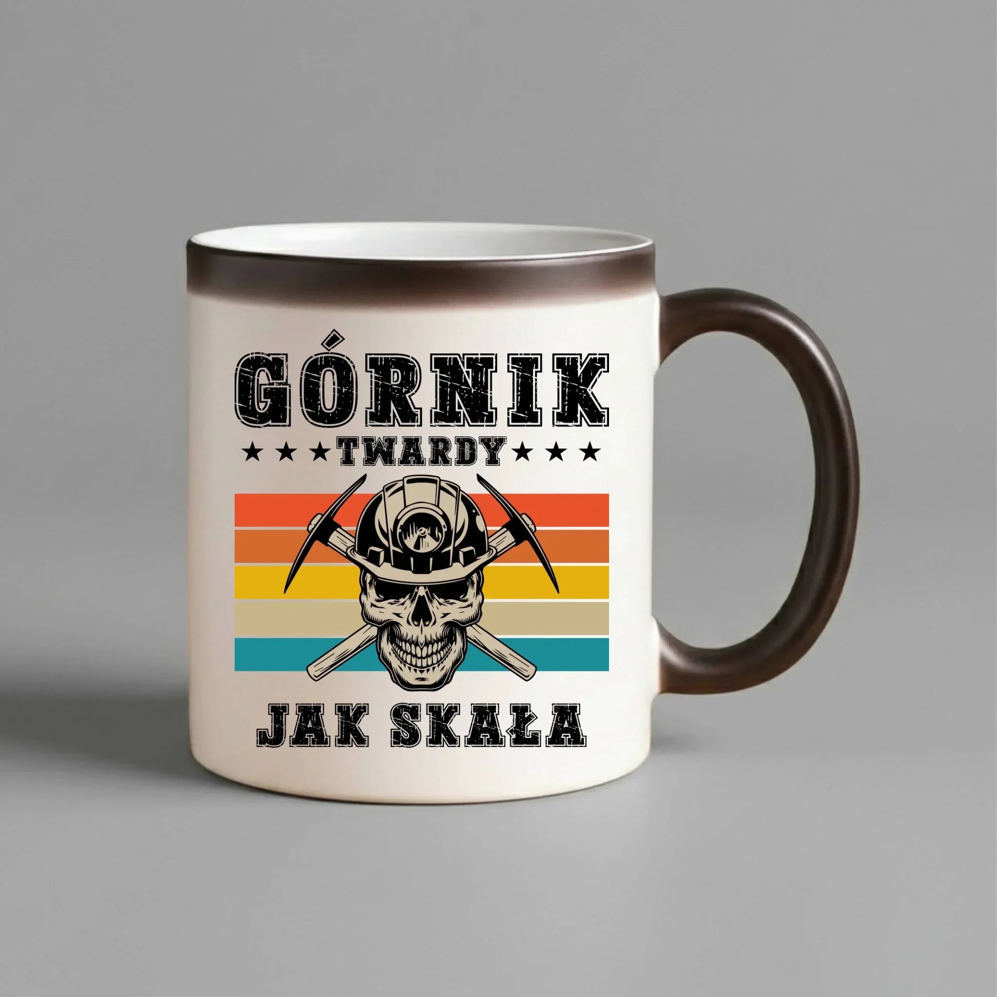 Kubek magiczny - prezent dla górnika - Górnik twardy jak skała G21 - StoryCups.pl
