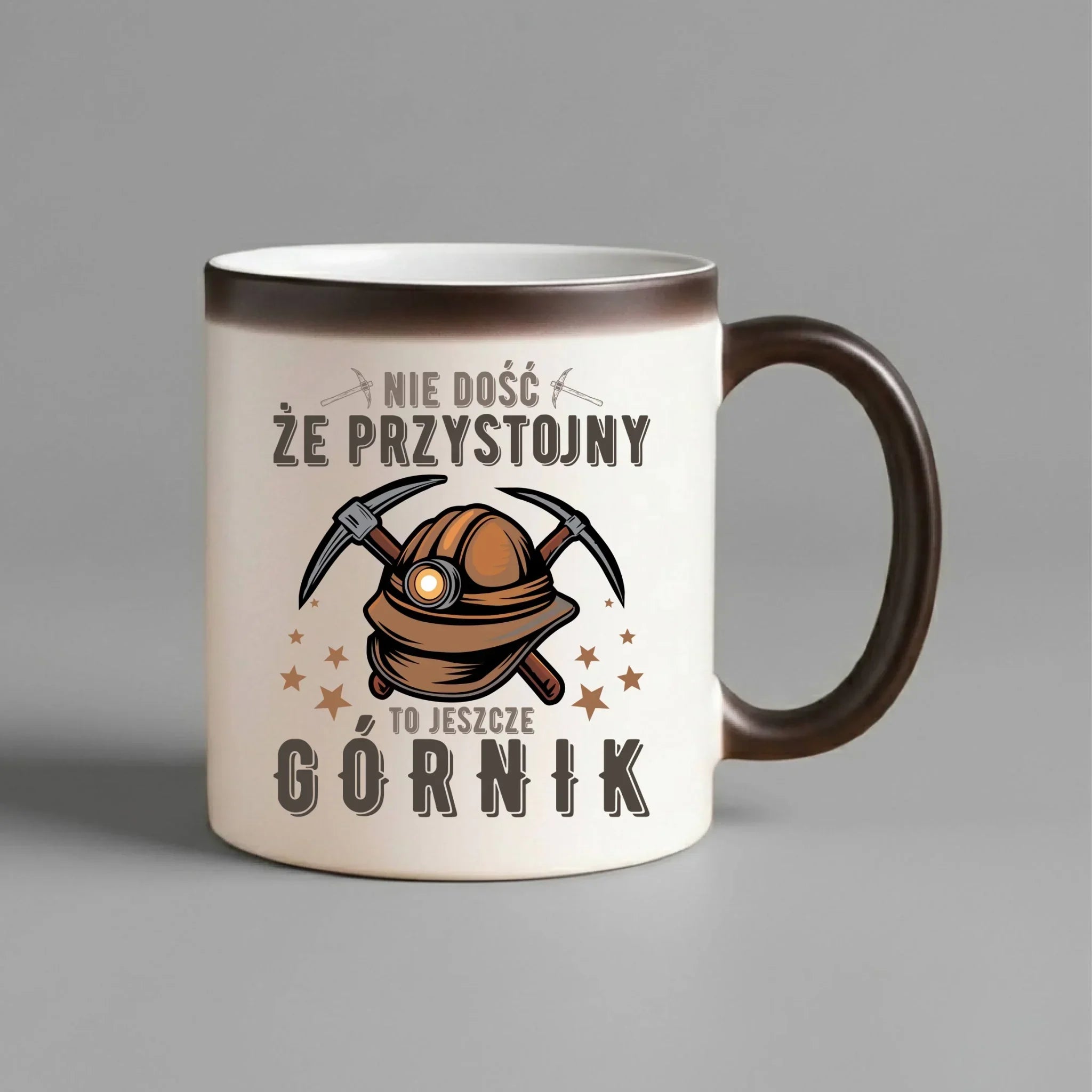 Kubek magiczny - prezent dla górnika - Nie dość, że przystojny to jeszcze górnik G16 - StoryCups.pl