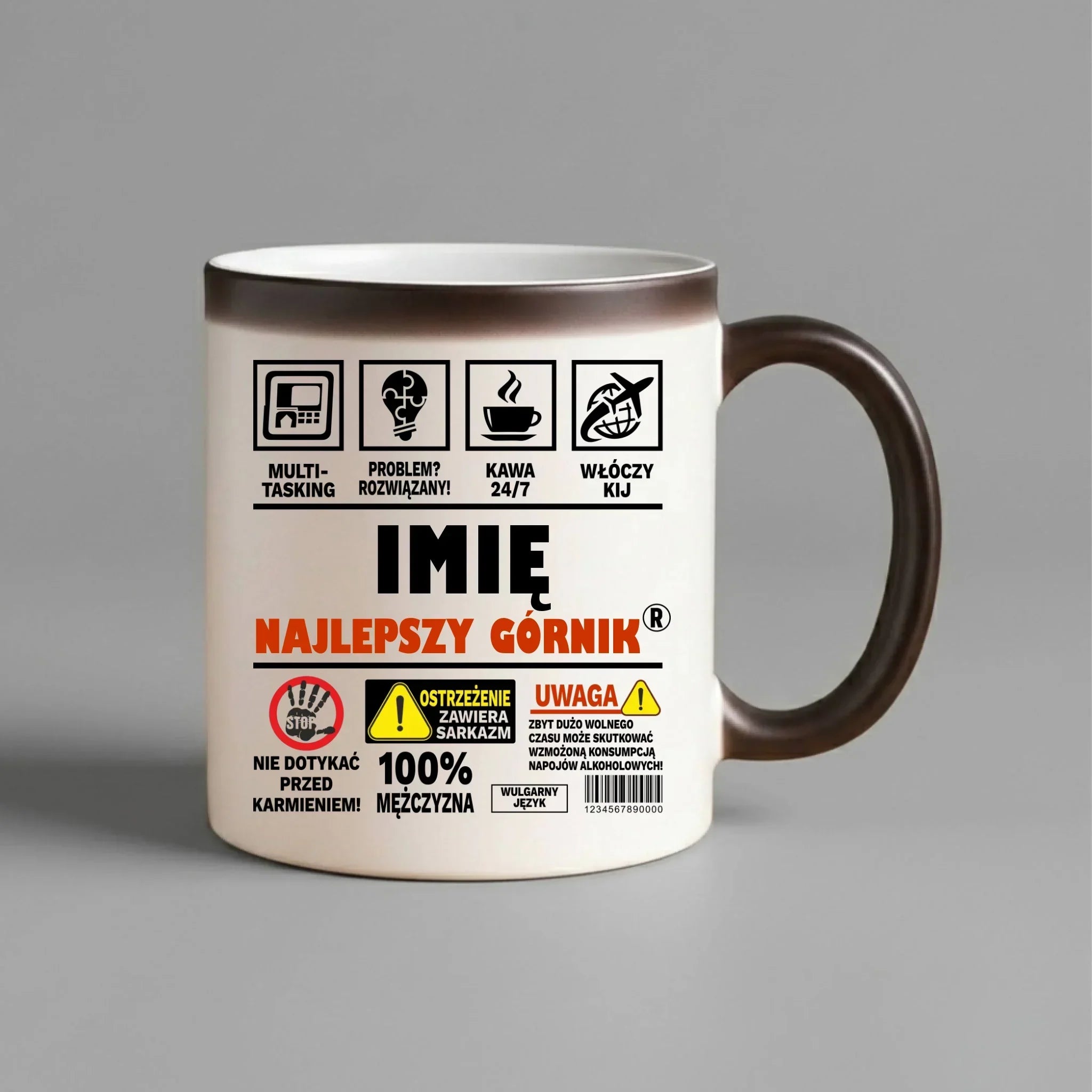 Kubek magiczny - prezent dla górnika - Najlepszy górnik 24/7 - personalizowany G11 - StoryCups.pl