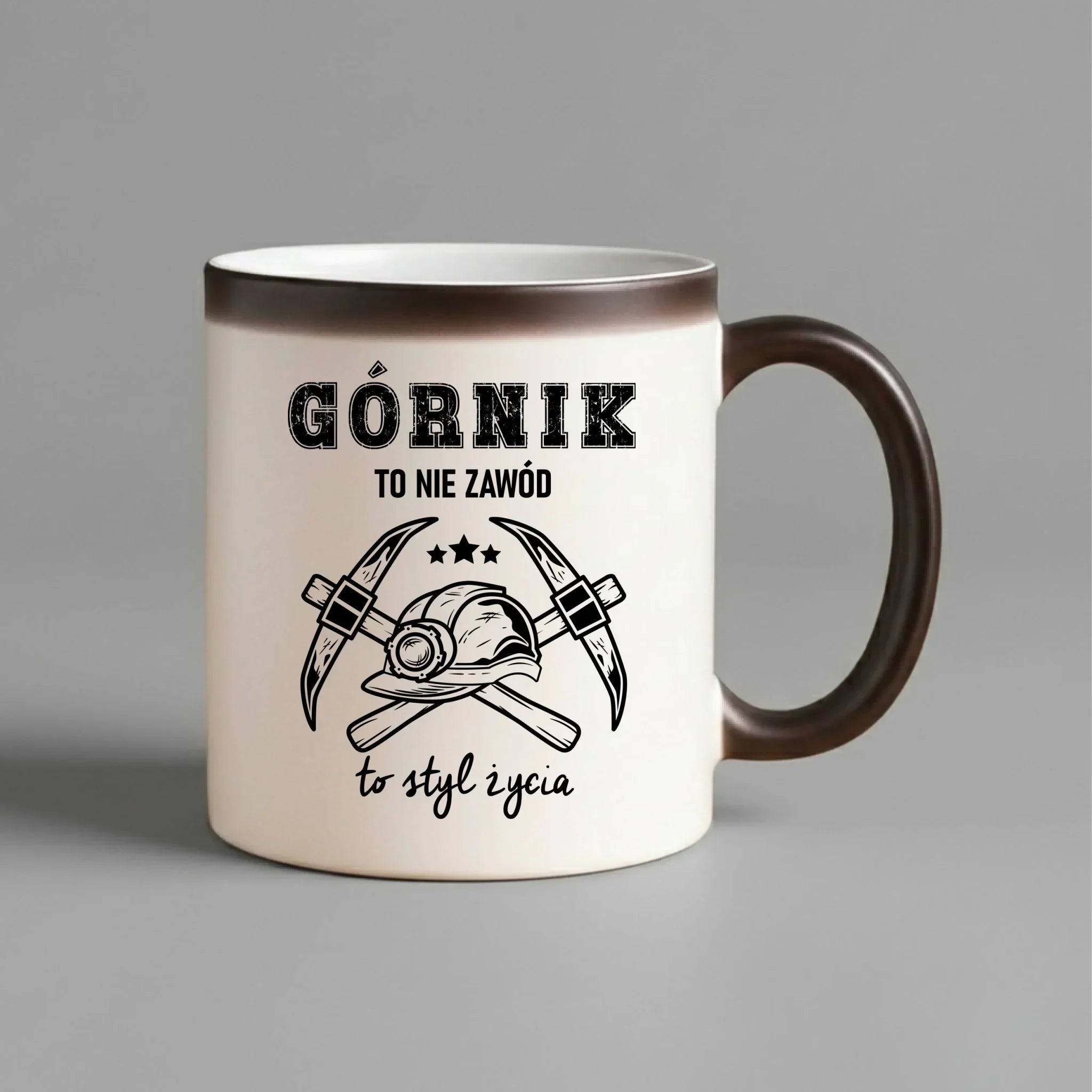 Kubek magiczny - prezent dla górnika - Górnik to nie zawód to styl życia G05 - StoryCups.pl