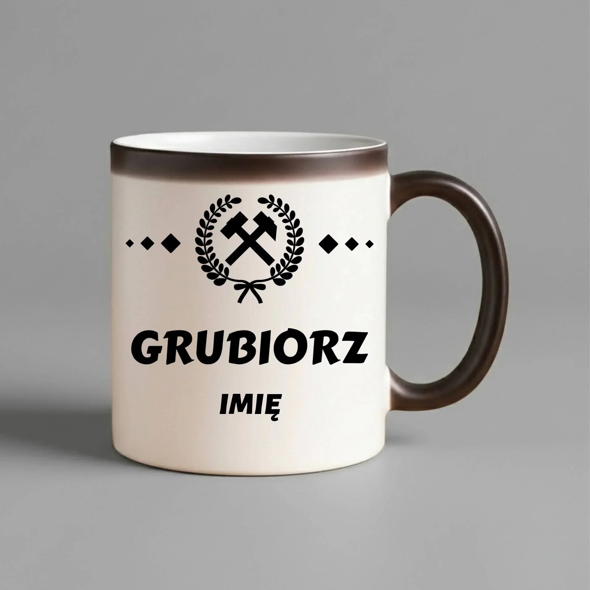 Kubek magiczny - prezent dla górnika - Grubiorz - personalizowany G03 - StoryCups.pl