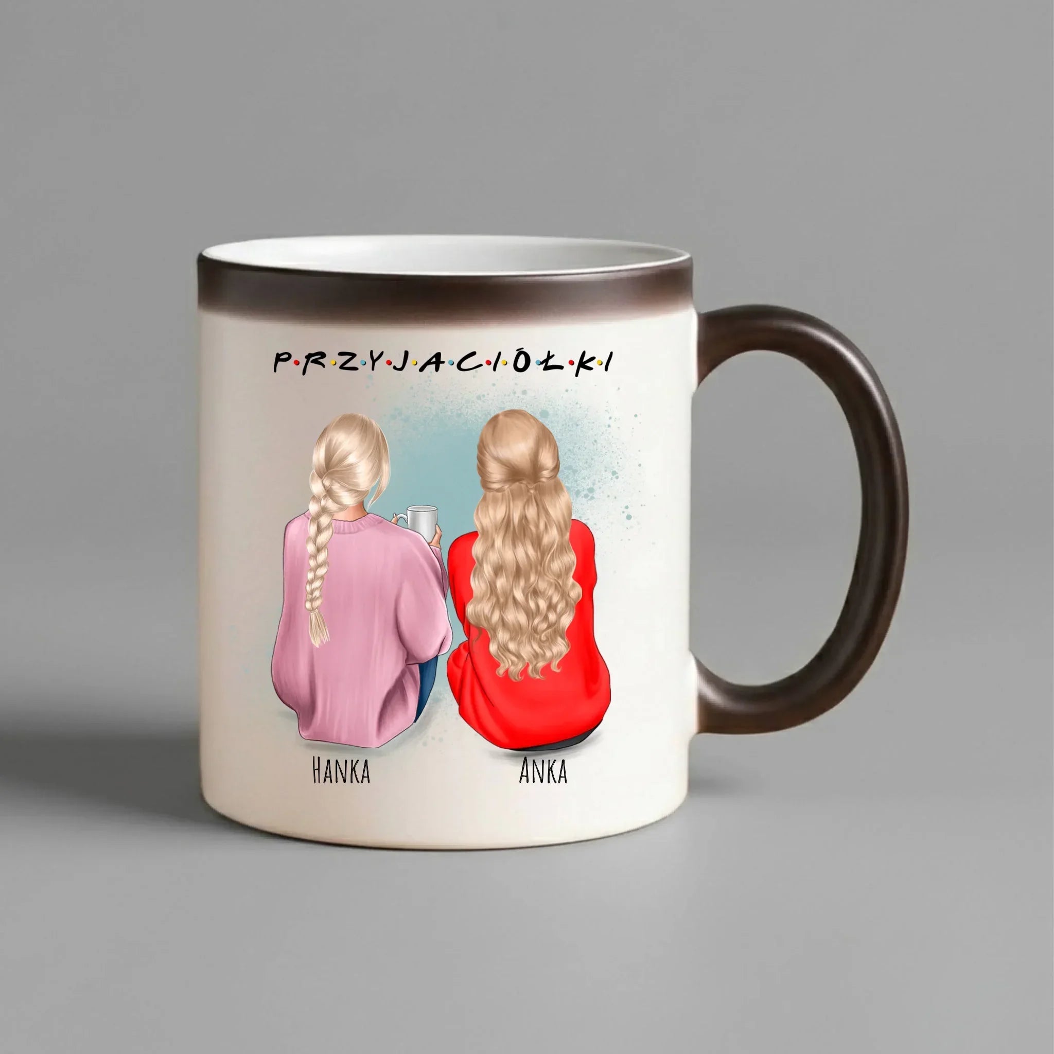 Kubek magiczny - prezent dla przyjaciółki - personalizowane postacie 2-4 osoby PR02 - StoryCups.pl