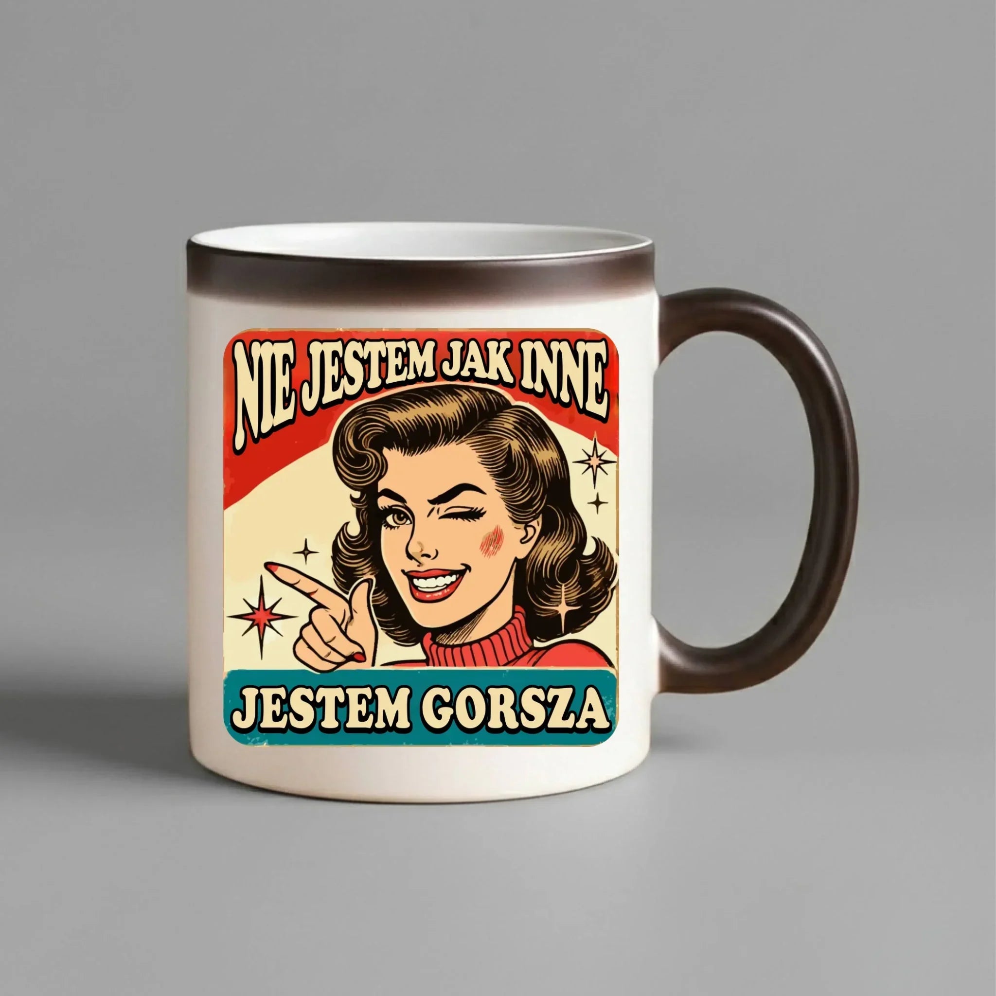 Kubek magiczny - Nie jestem jak inne, jestem gorsza - w stylu retro DZ07 - StoryCups.pl