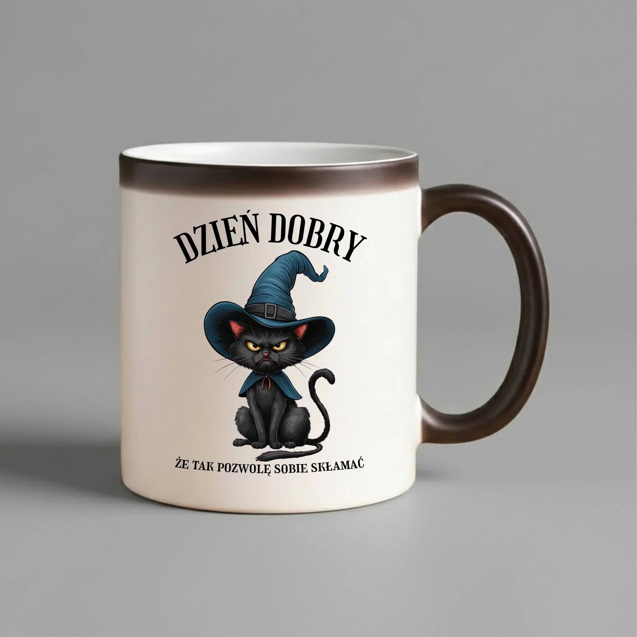Kubek magiczny halloweenowy - Dzień dobry, że tak pozwolę sobie skłamać HL27 - StoryCups.pl