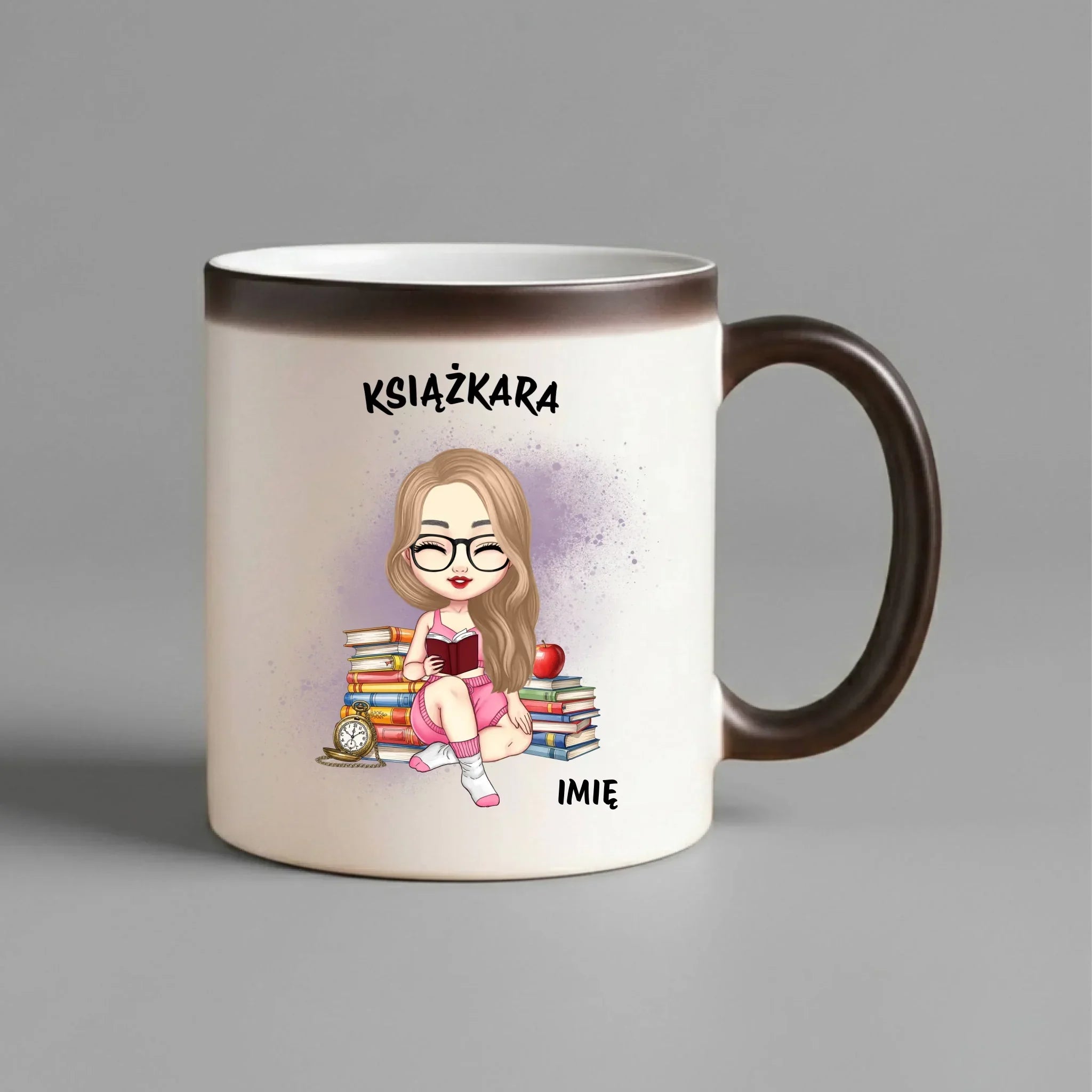 Kubek magiczny - Książkara - Prezent dla miłośniczki czytania książek - personalizowany DZ04 - StoryCups.pl